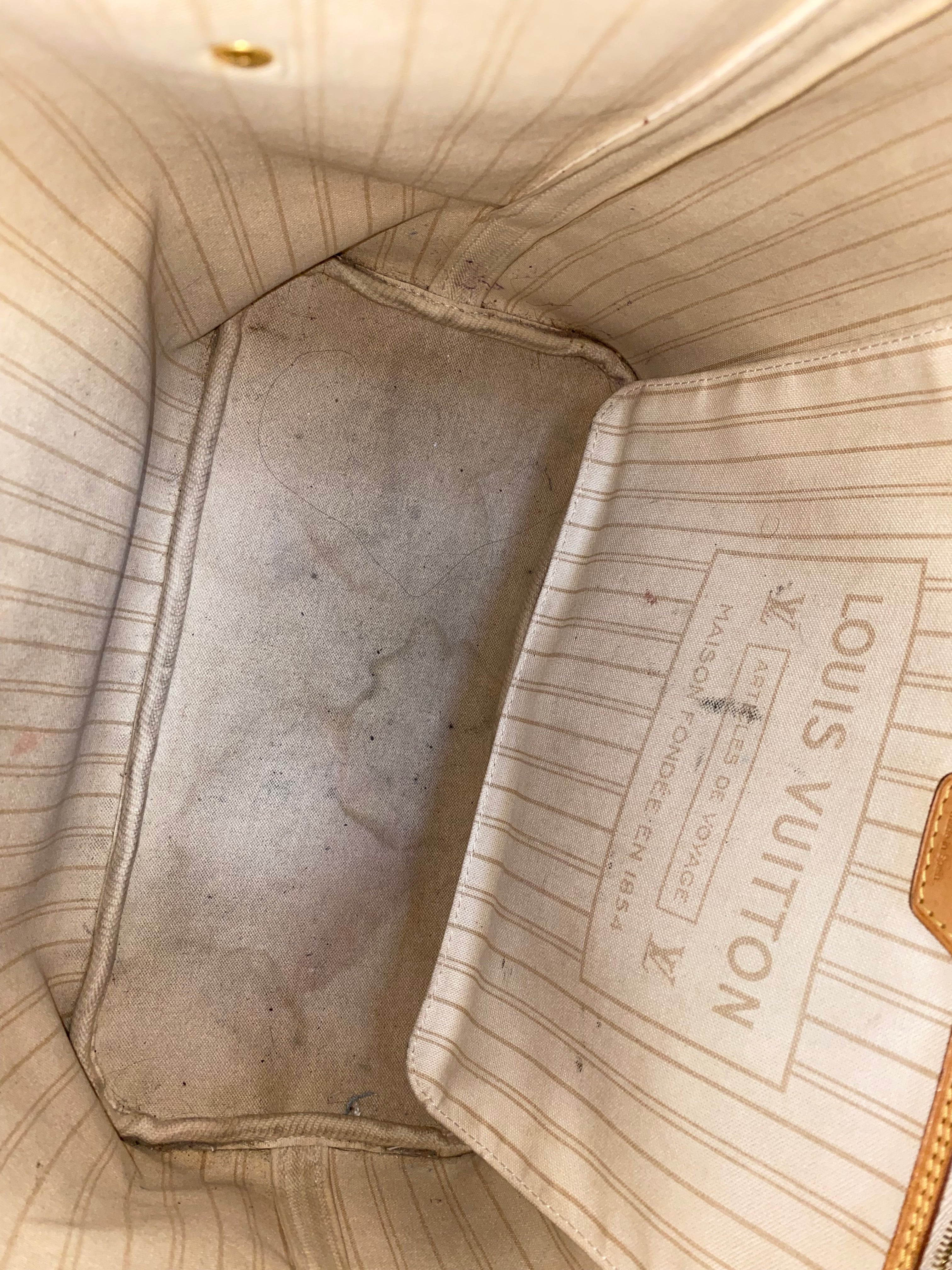 Louis Vuitton Damier Azur Neverfull MM Bag W/ Pouch