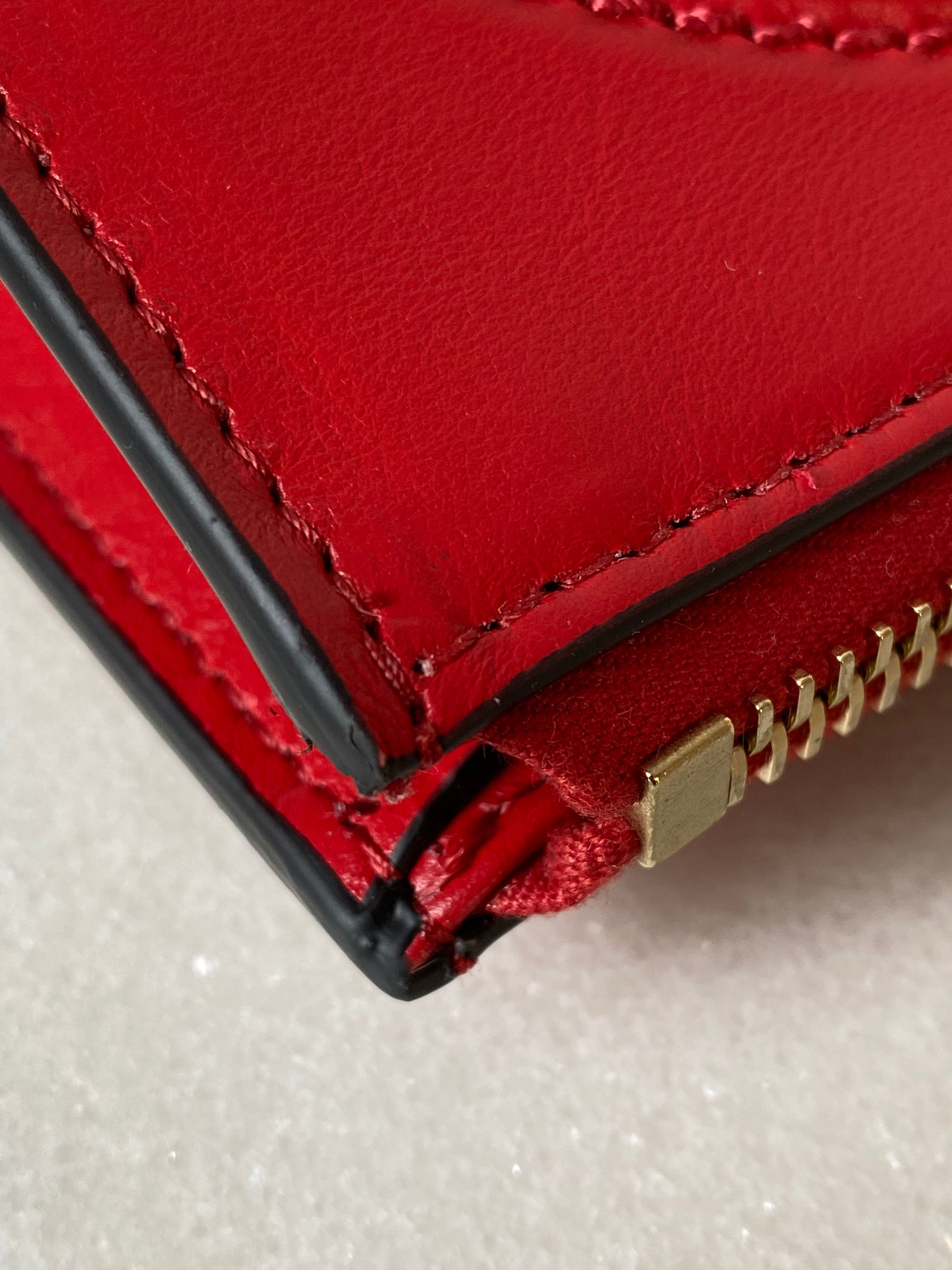 Valentino Red V Logo Garavani Zip Clutch-Clutch-Valentino-The Closet Egypt