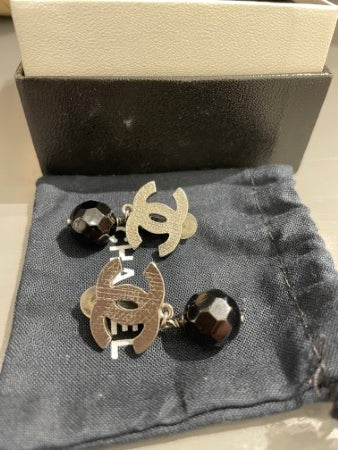 Chanel Black CC Pearl Drop Earring-Earrings-Chanel-The Closet Egypt