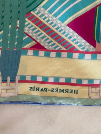 Hermes Multicolor Sangles en Zigzag Square Silk-Scarf-Hermes-The Closet Egypt
