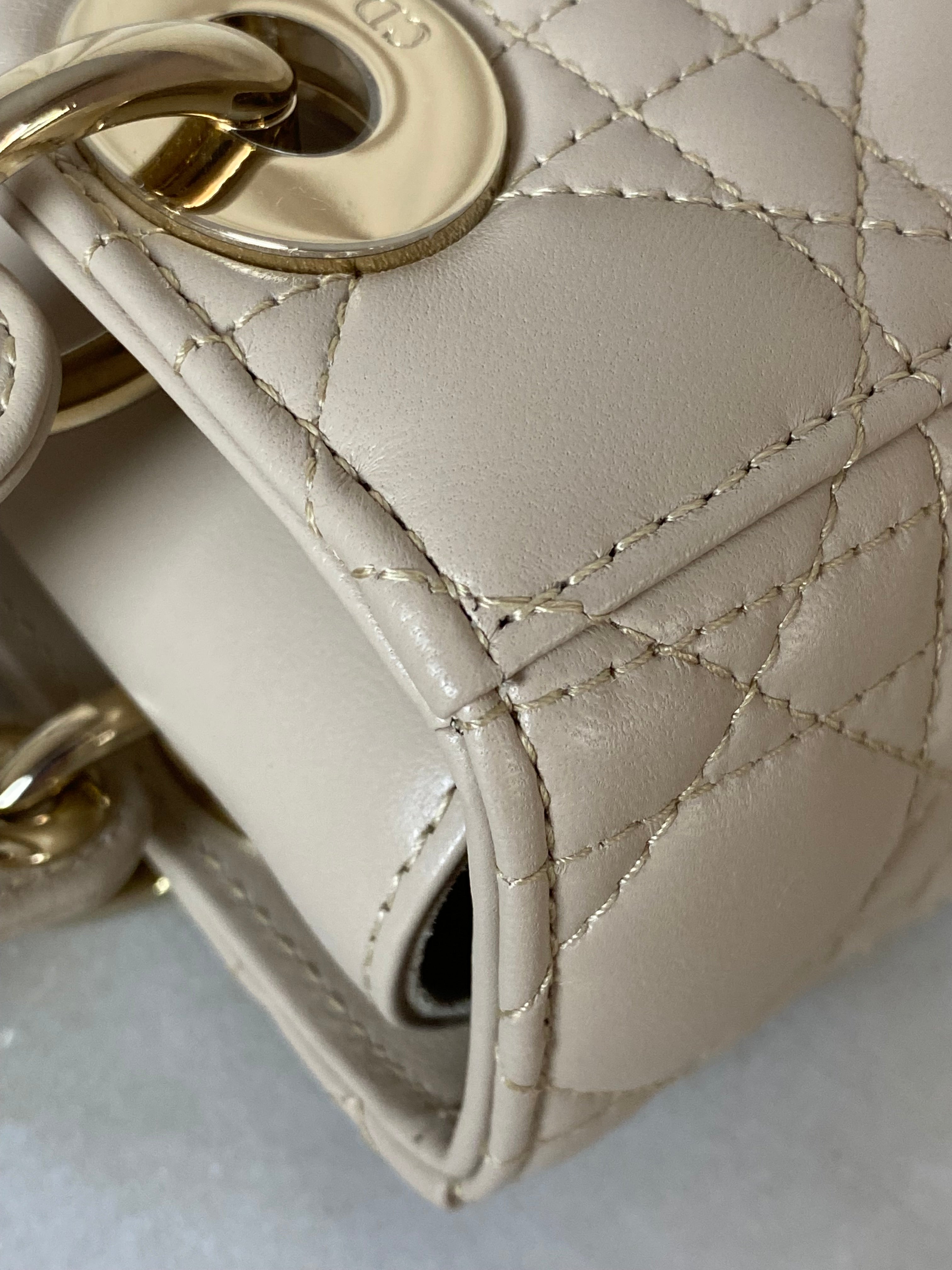 Christian Dior Beige Lady Dior Tote Bag