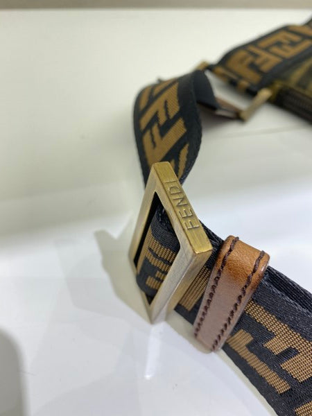 Fendi FF Brown Fabric Crossbody Bag-handbag-Fendi-The Closet Egypt