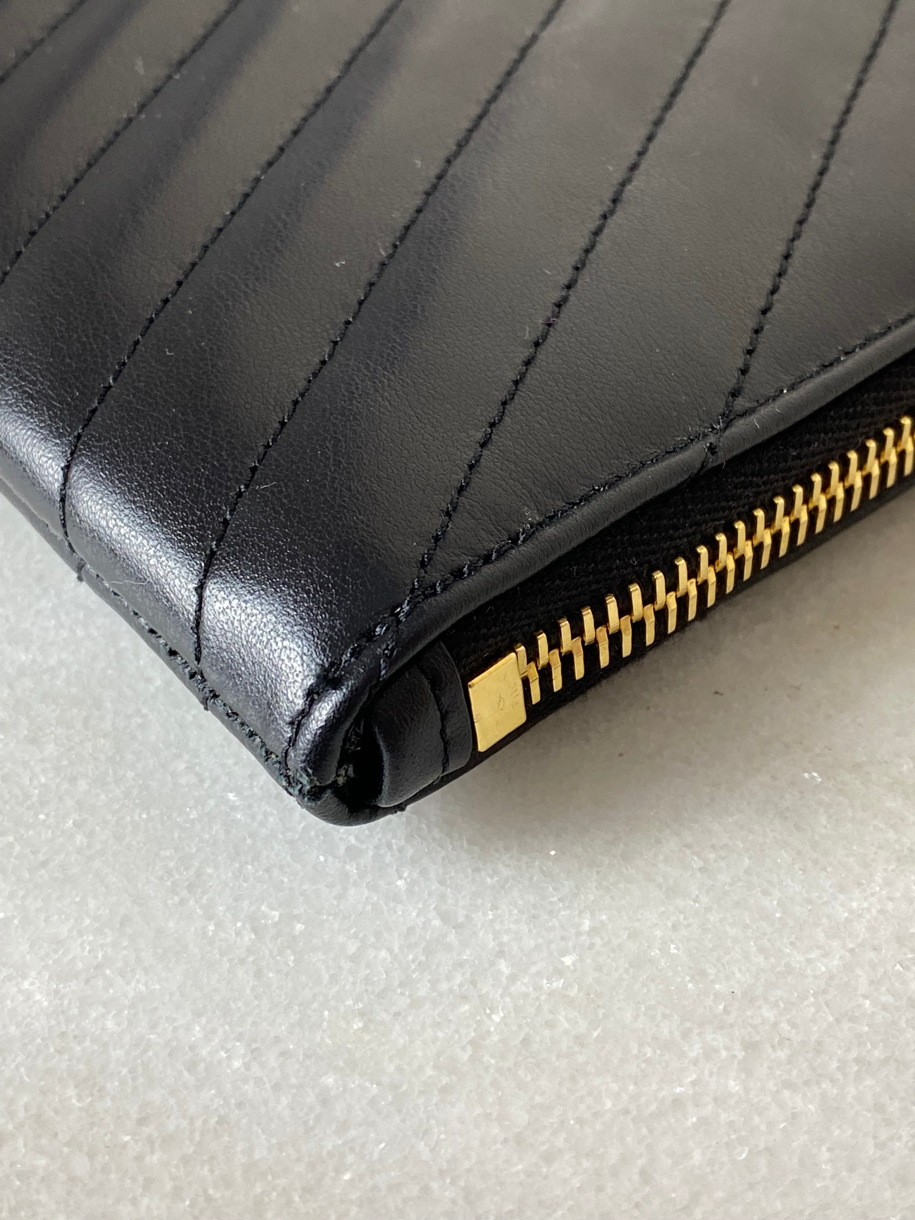 YSL Black Cassandre Large Matelasses Document Holder Pouch-Pouch-YSL-The Closet Egypt