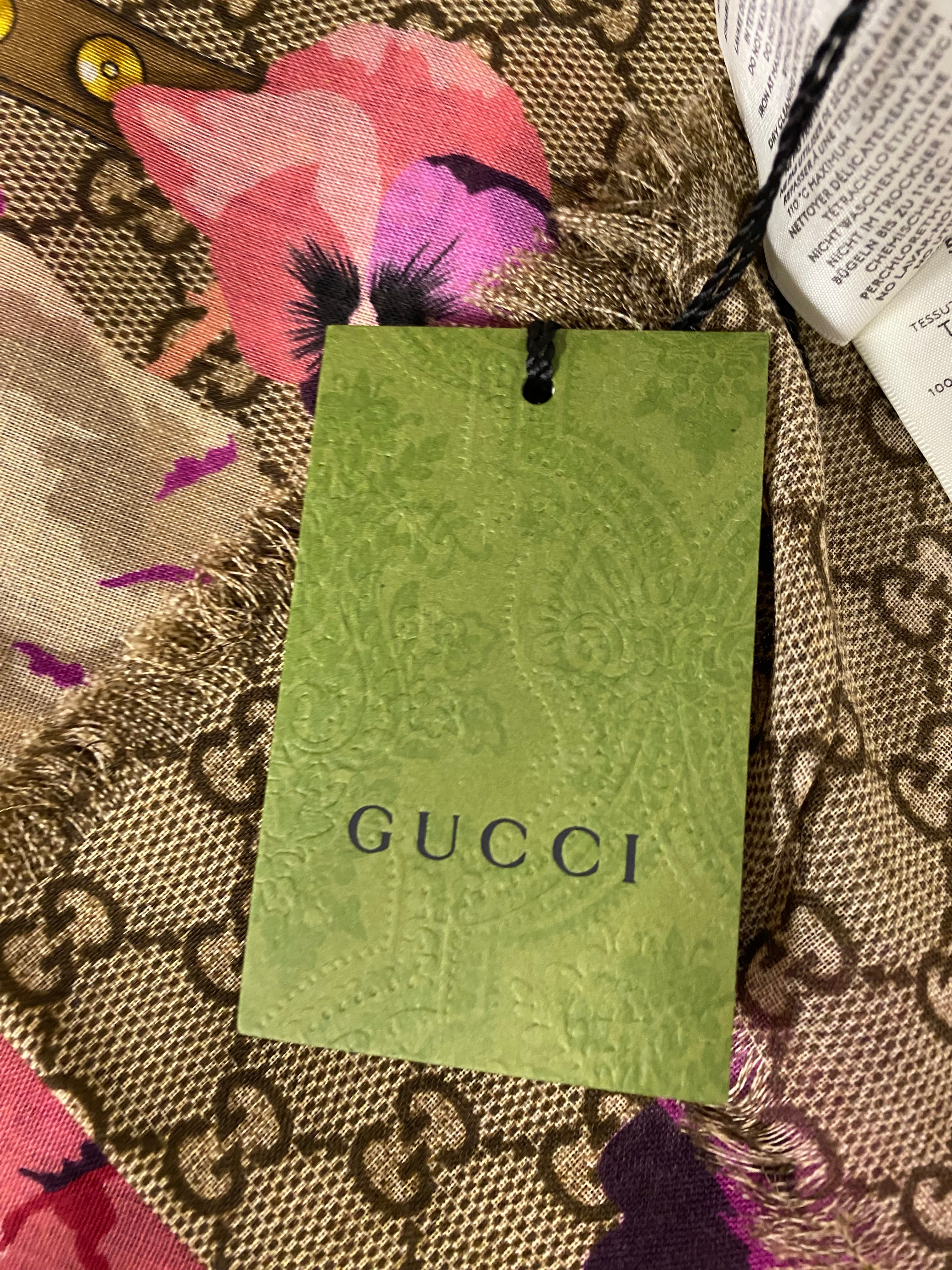 Gucci Tricolor GG Floral Scarf-Scarf-Gucci-The Closet Egypt