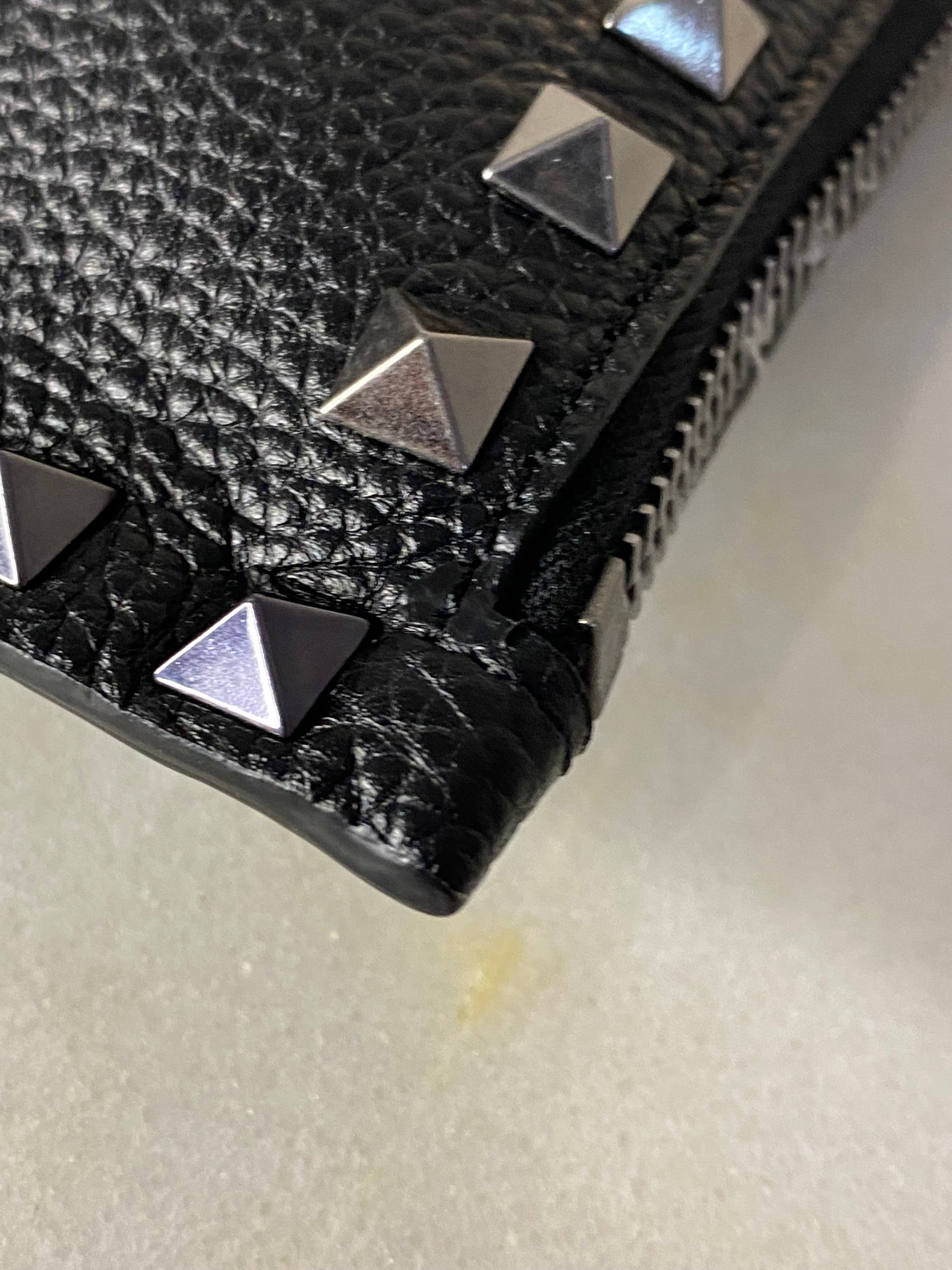 Valentino Black Studded Zip Pouch W/ Handle-Pouch-Valentino-The Closet Egypt
