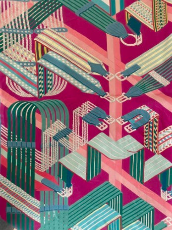 Hermes Multicolor Sangles en Zigzag Square Silk-Scarf-Hermes-The Closet Egypt