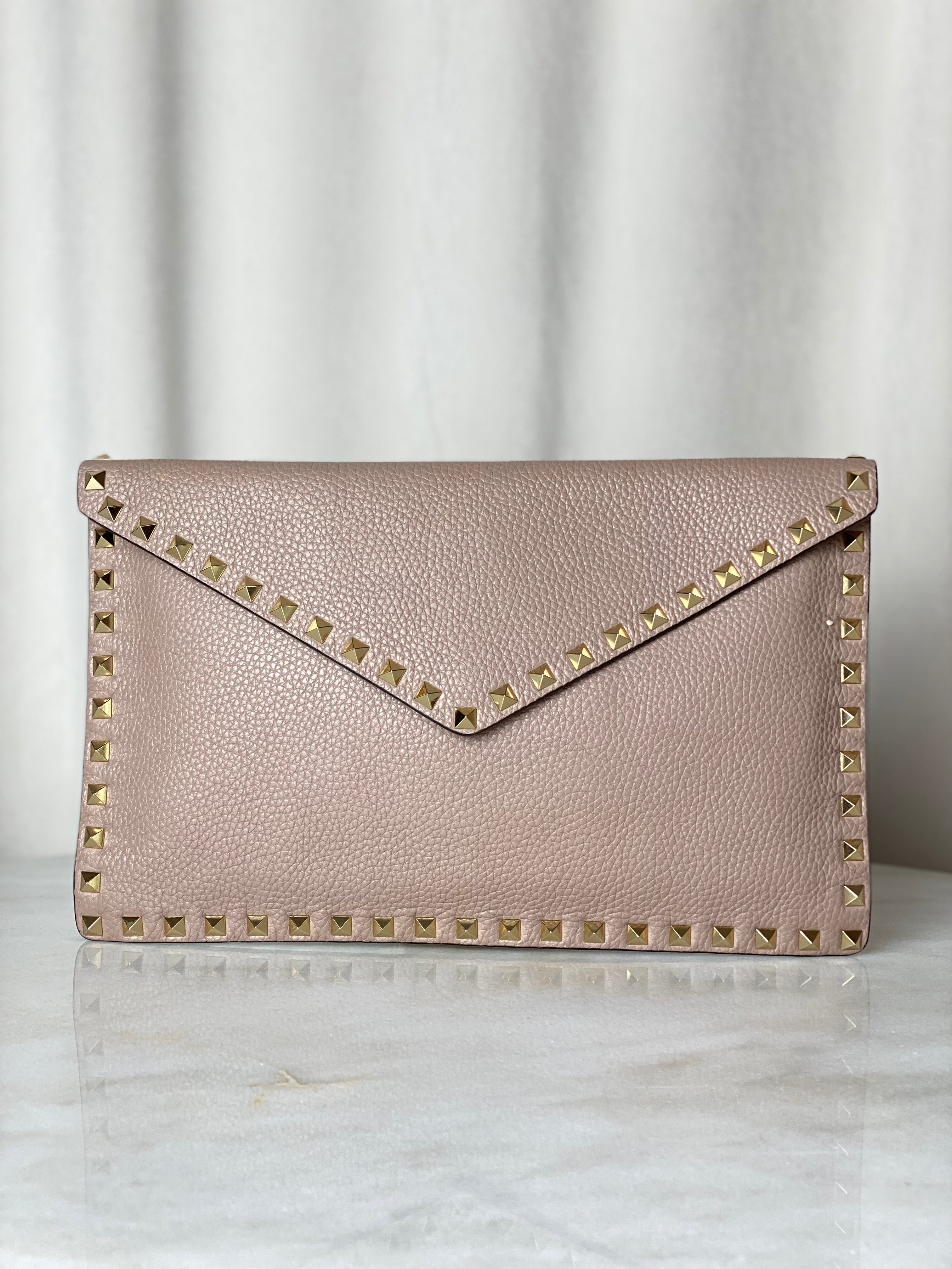 Valentino Nude Rock Studded Envelope Pouch-Pouch-Valentino-The Closet Egypt