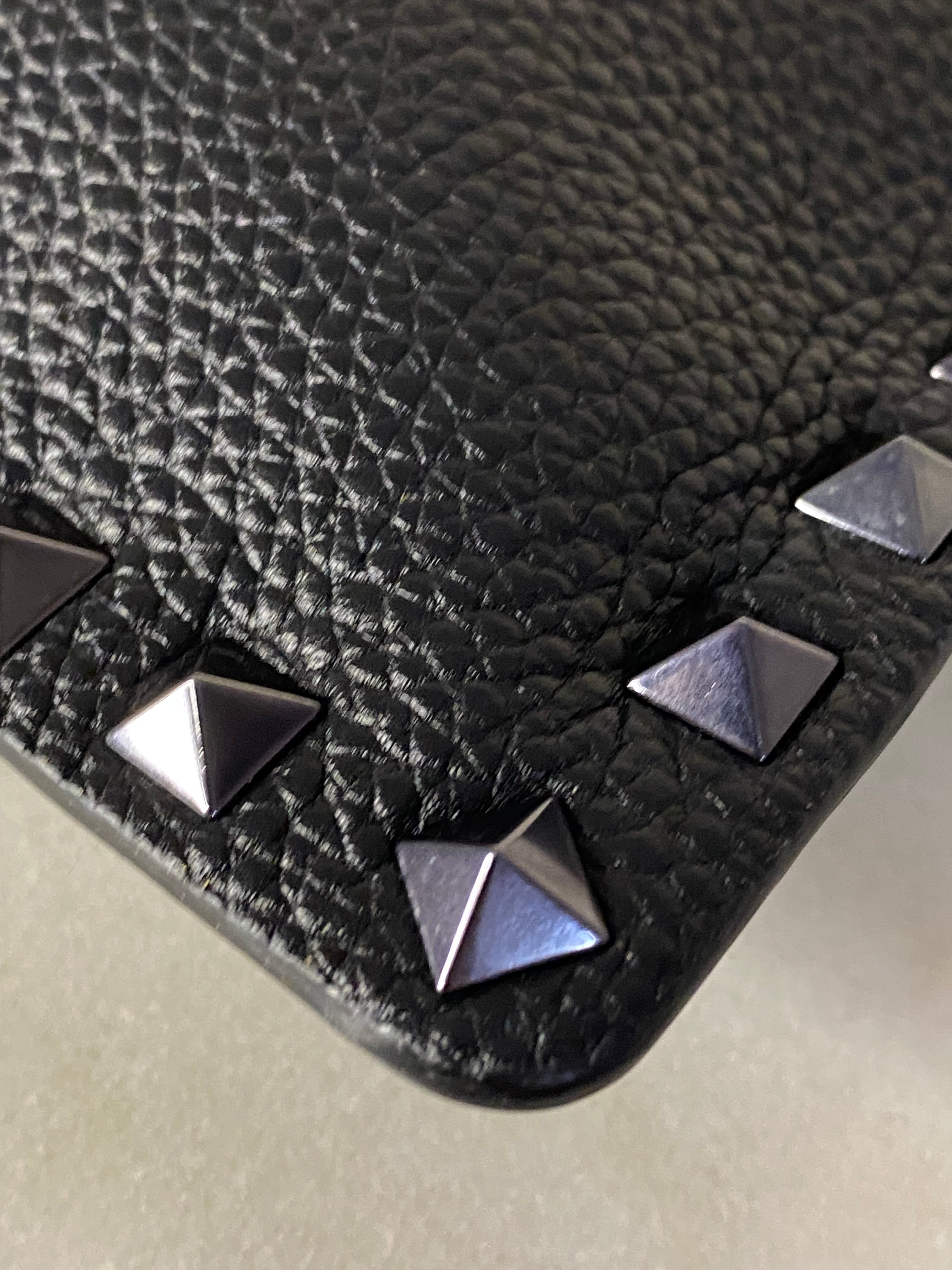 Valentino Black Studded Zip Pouch W/ Handle-Pouch-Valentino-The Closet Egypt