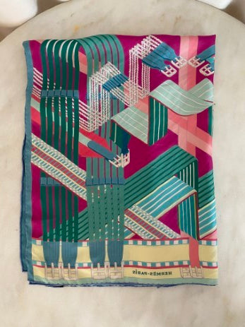 Hermes Multicolor Sangles en Zigzag Square Silk-Scarf-Hermes-The Closet Egypt