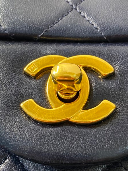 Chanel Navy Vintage Classic Double Flap Small Bag-handbag-Chanel-The Closet Egypt