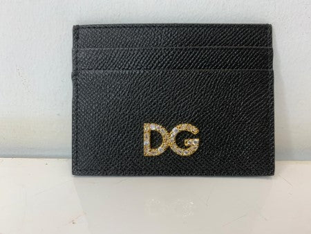 Dolce & Gabbana Black Crystal Logo Card Holder-Card Holder-Dolce & Gabbana-The Closet Egypt