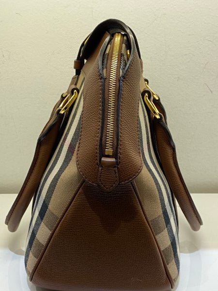 Burberry Brown House Check Satchel Bag-handbag-Burberry-The Closet Egypt