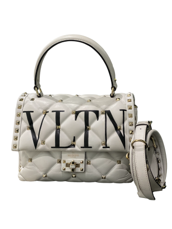 Valentino White VLTN Spike Rockstud Bag-handbag-Valentino-The Closet Egypt