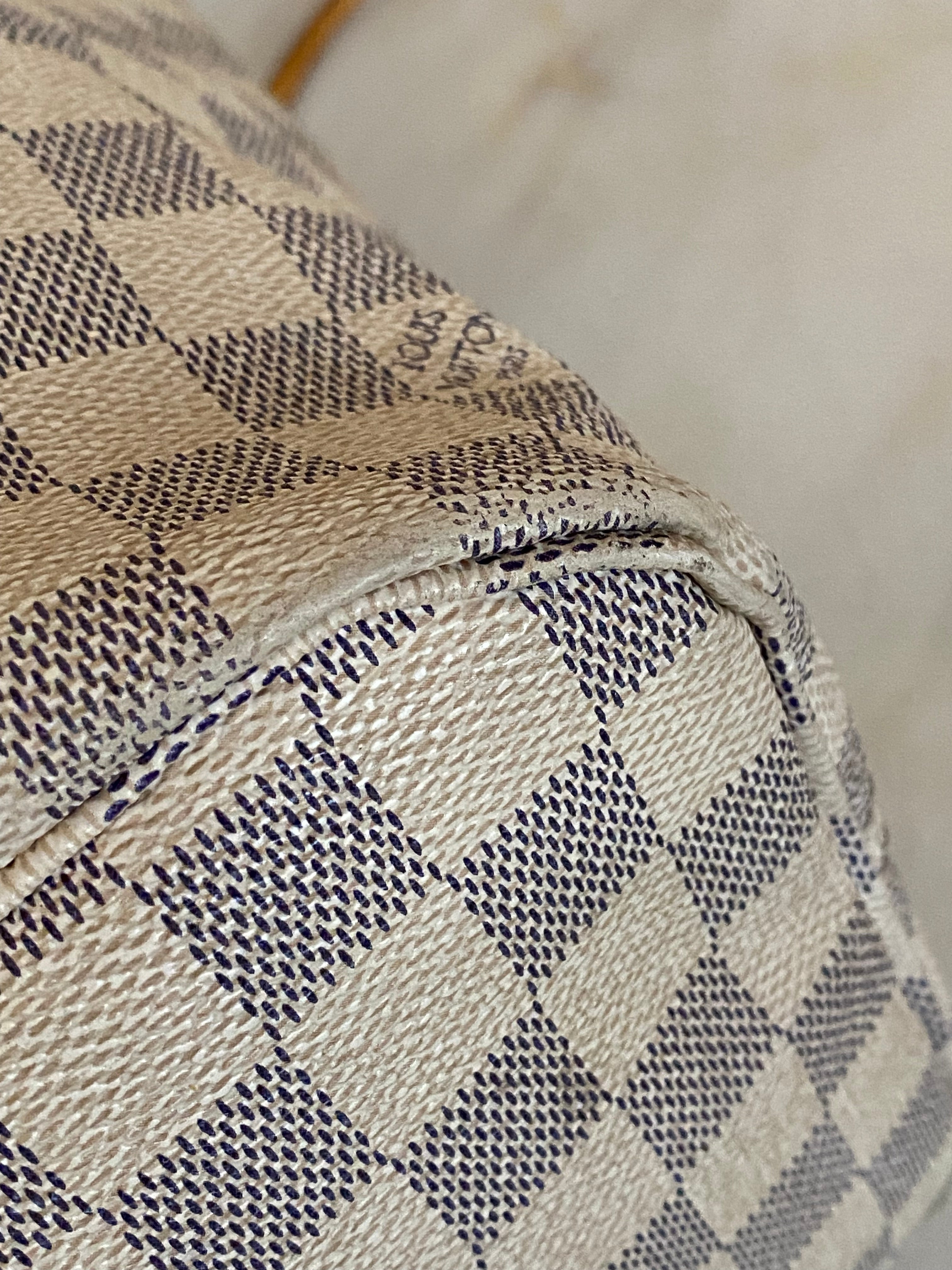 Louis Vuitton Damier Azur Neverfull MM Bag W/ Pouch