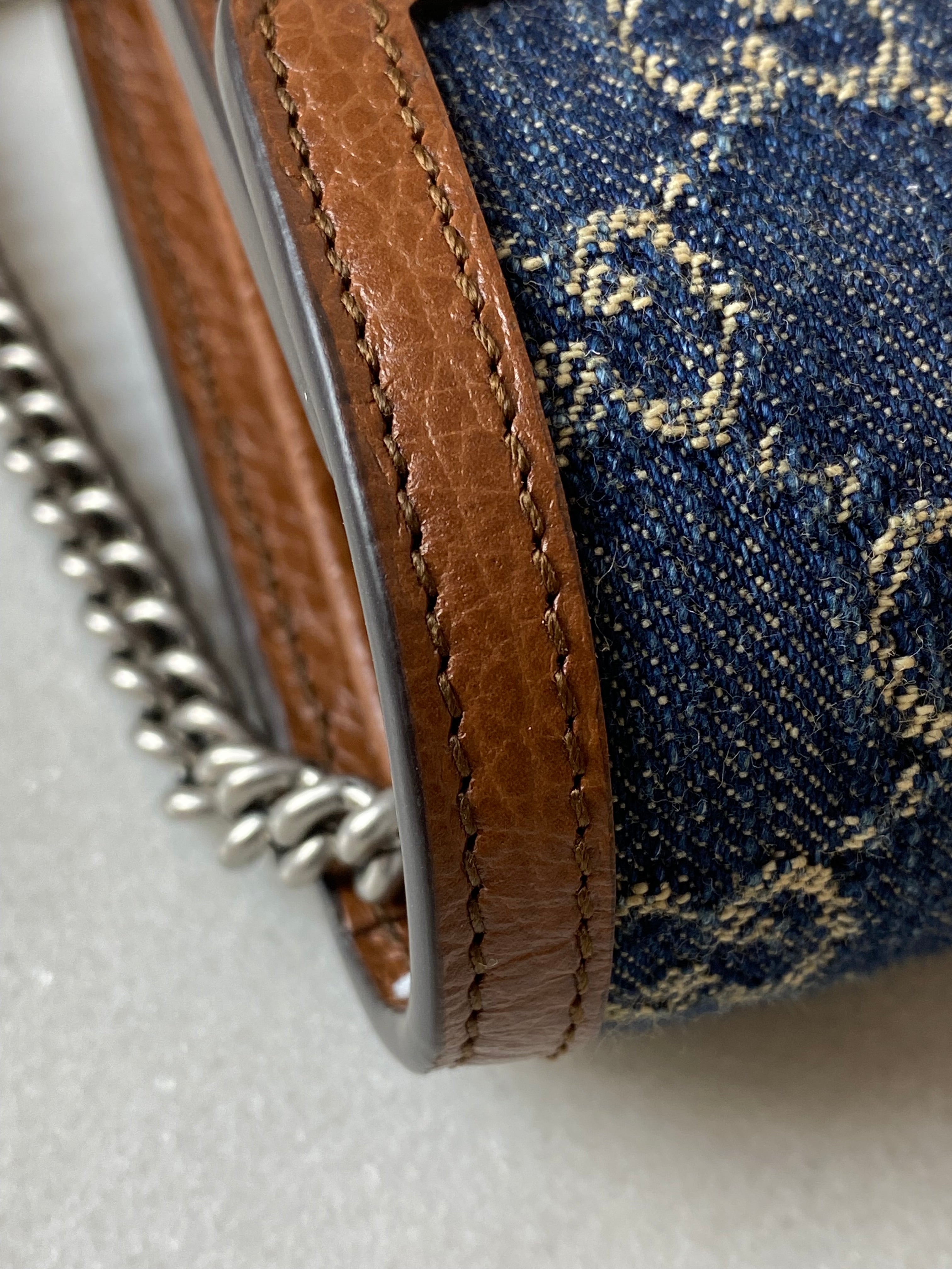 Gucci Denim GG Bicolor Dionysus Mini WOC