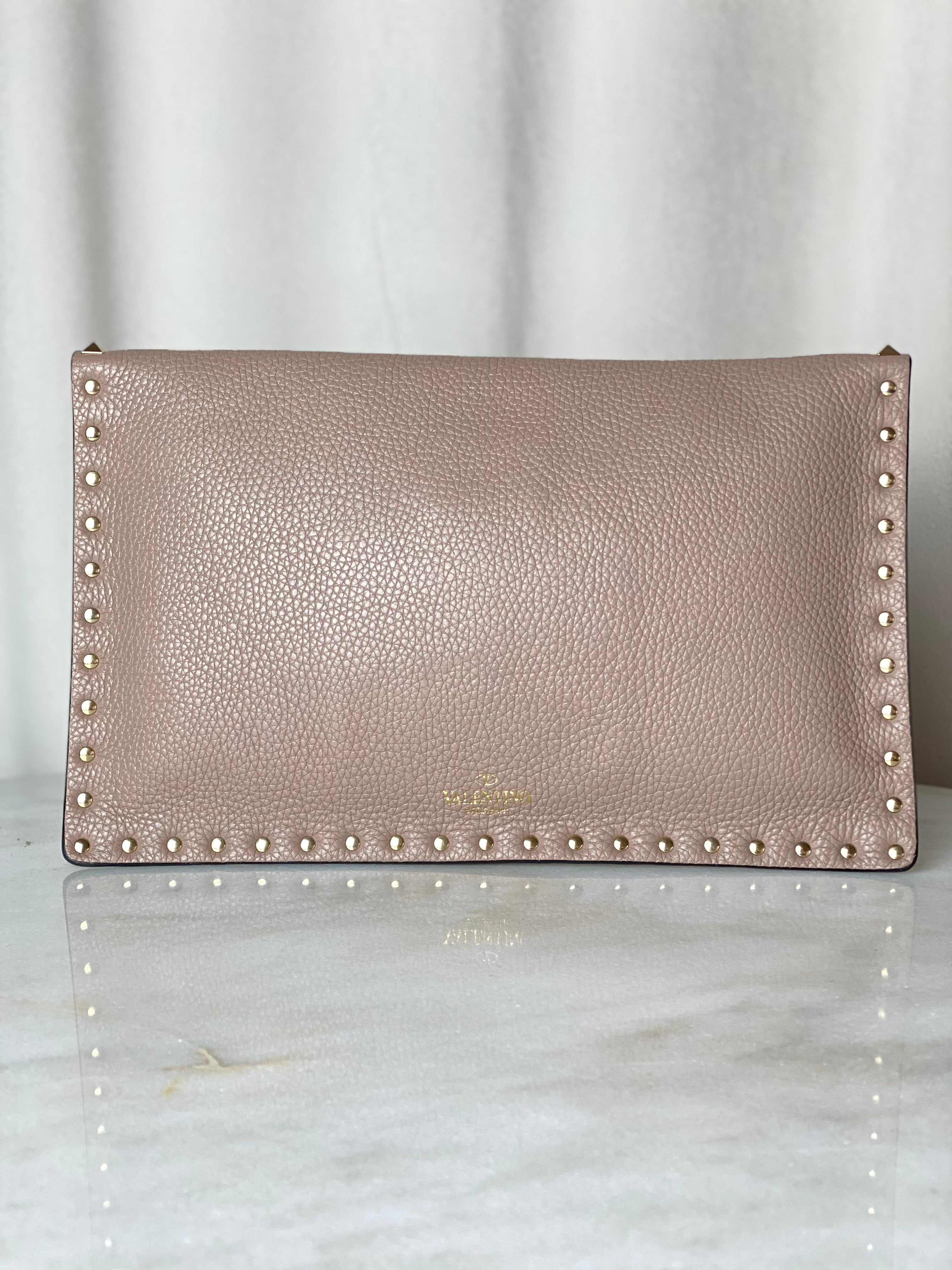 Valentino Nude Rock Studded Envelope Pouch-Pouch-Valentino-The Closet Egypt