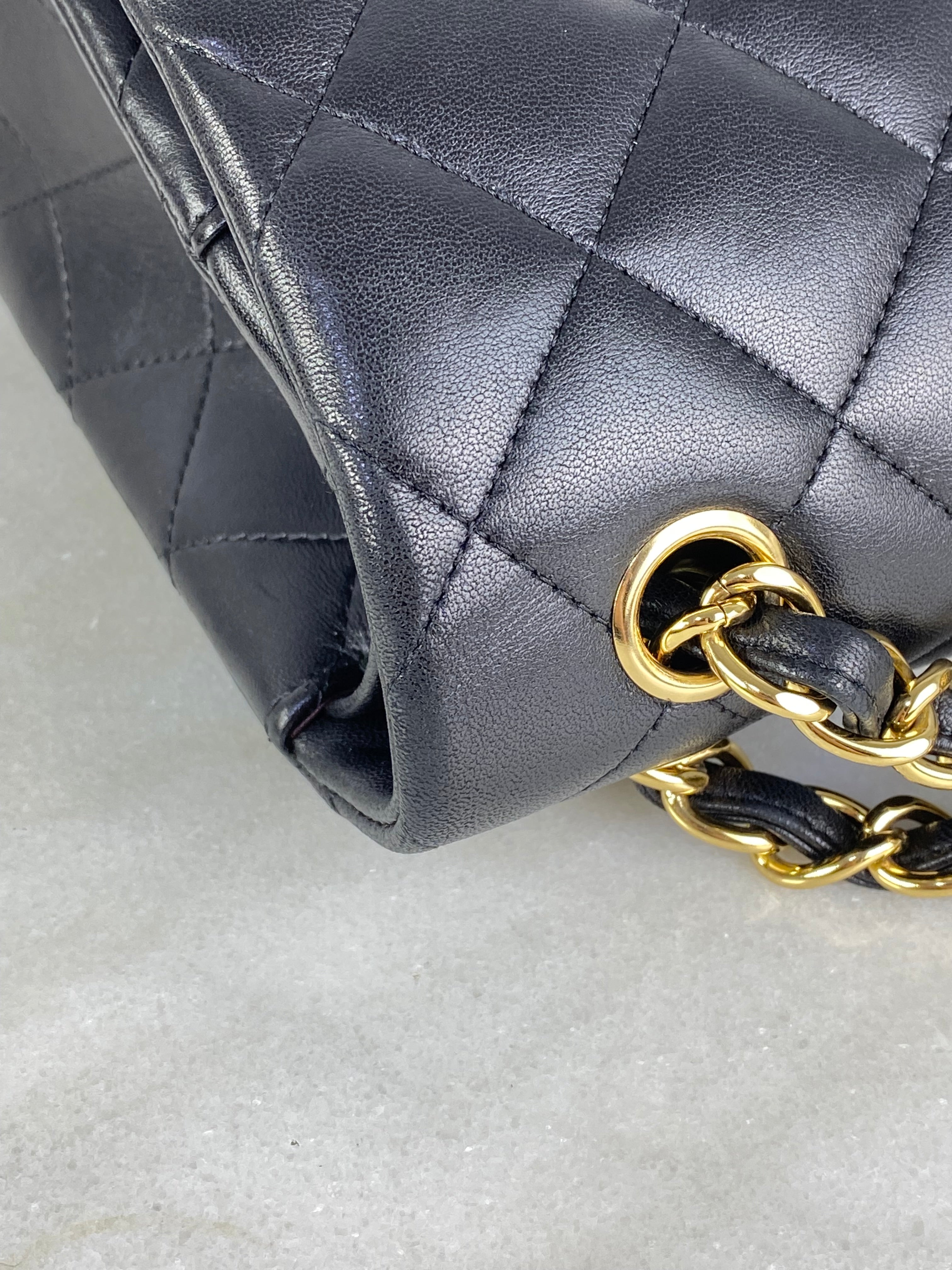 Chanel Black Double Flap Jumbo Shoulder Bag