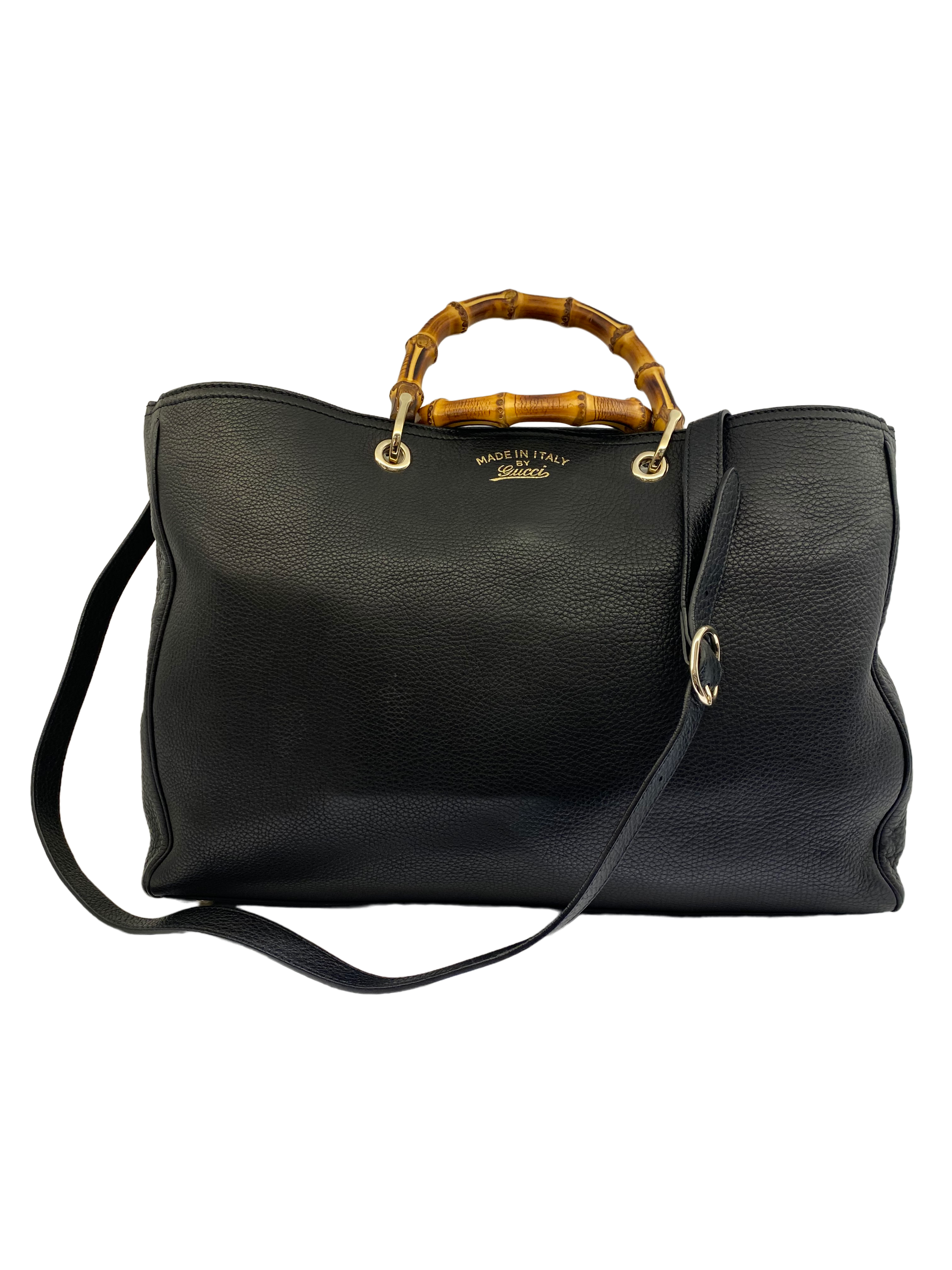 Gucci Black Bamboo Top Handle Shopper Large Bag-handbag-Gucci-The Closet Egypt