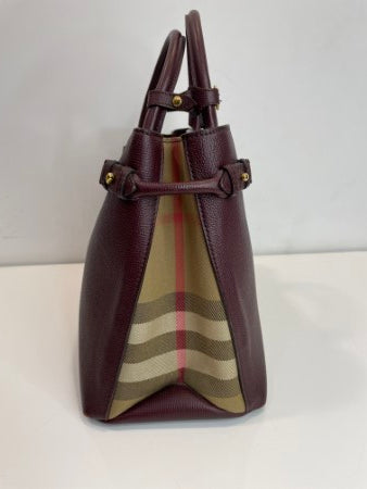 Burberry Burgundy Banner Tote Medium Bag-handbag-Burberry-The Closet Egypt