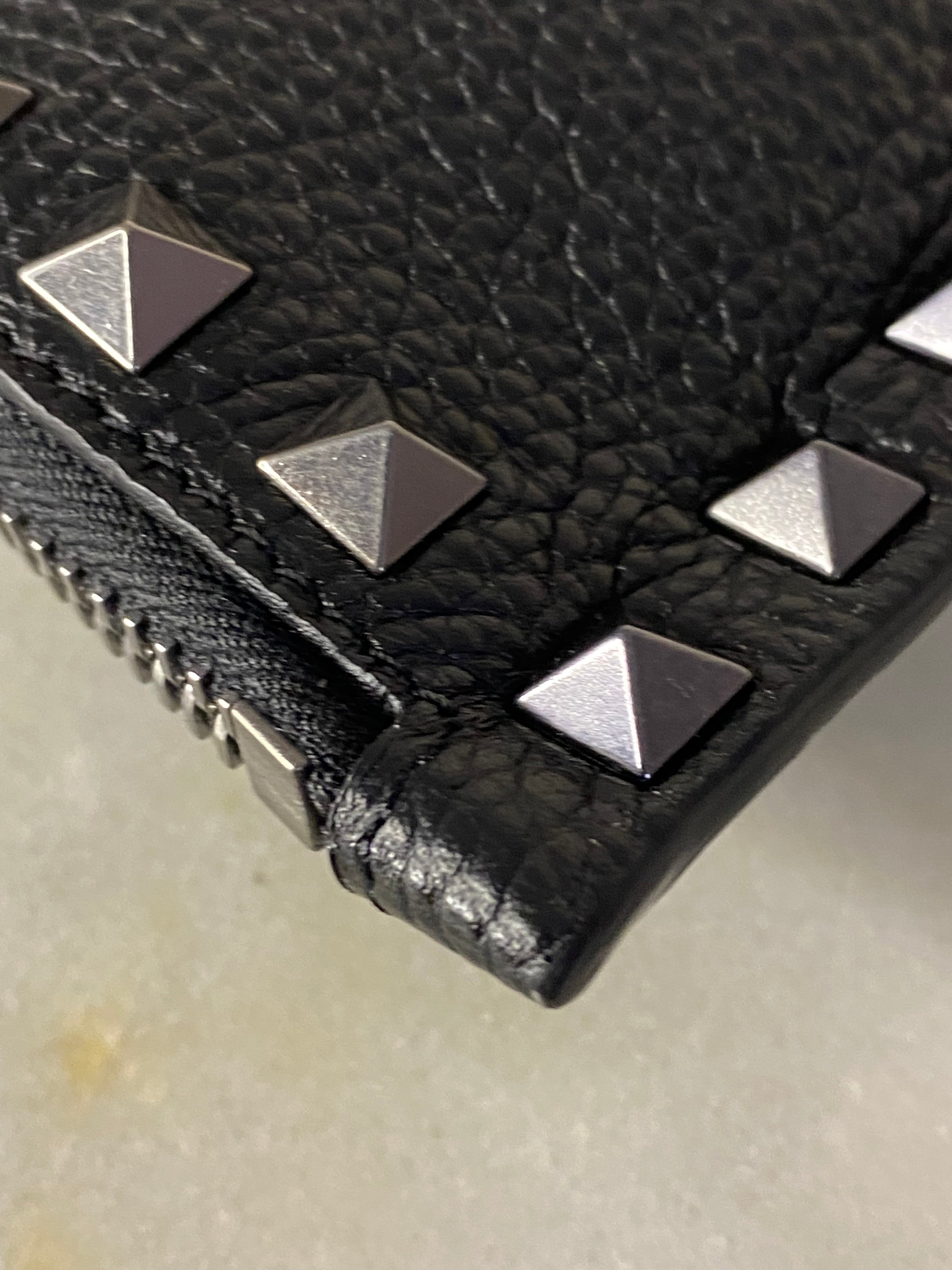 Valentino Black Studded Zip Pouch W/ Handle-Pouch-Valentino-The Closet Egypt