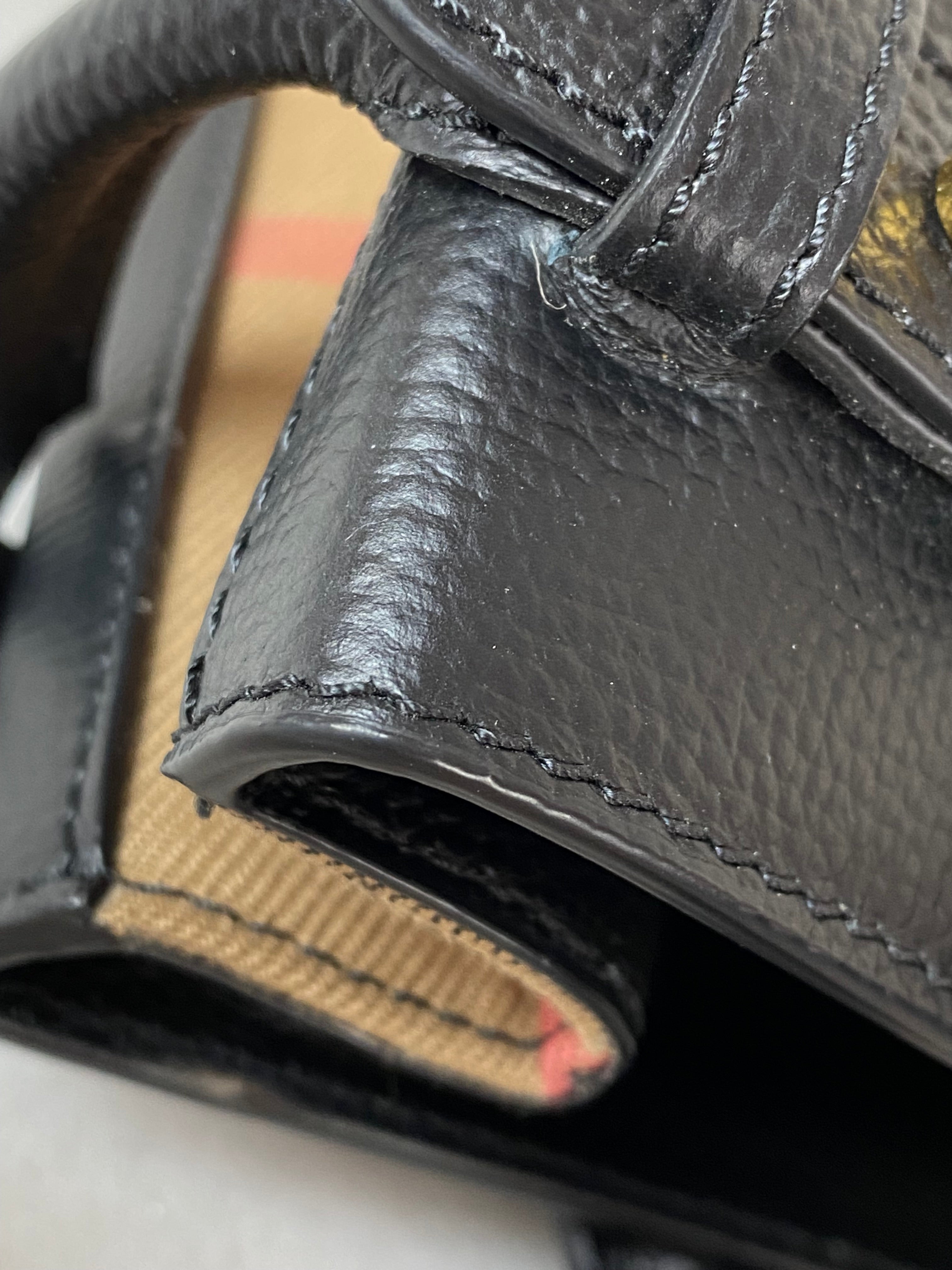 Burberry Black Banner House Check Small Tote Bag W/ Strap