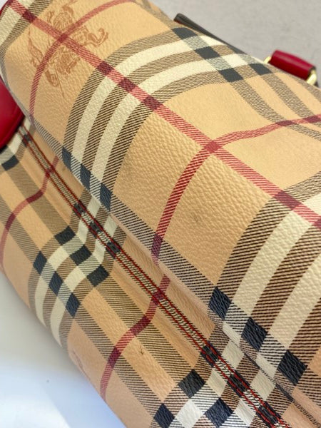 Burberry Haymarket Red Panel Blaze Tote Bag-handbag-Burberry-The Closet Egypt