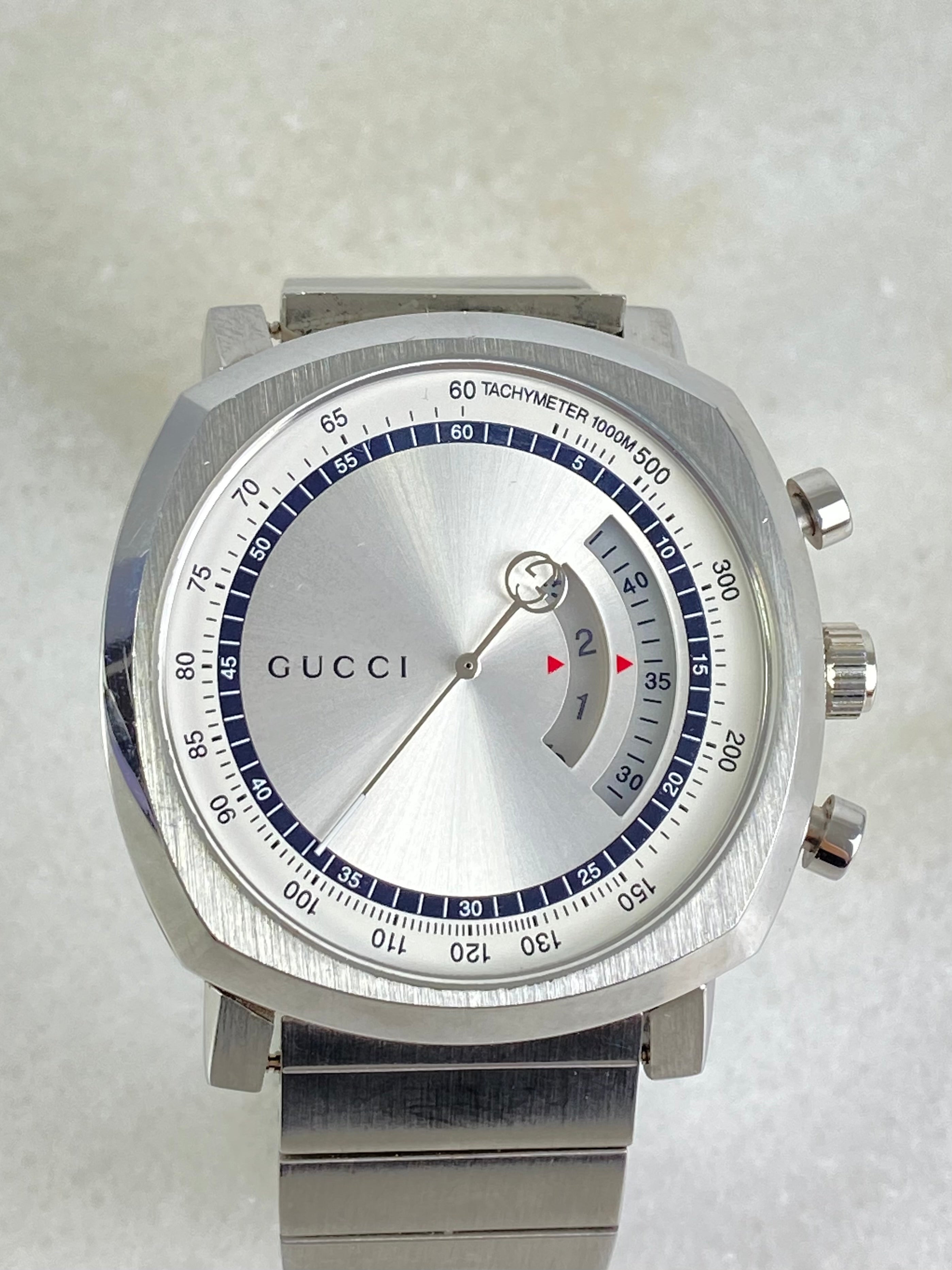 Gucci Stainless Steel Grip Men Gronograph 40mm Watch