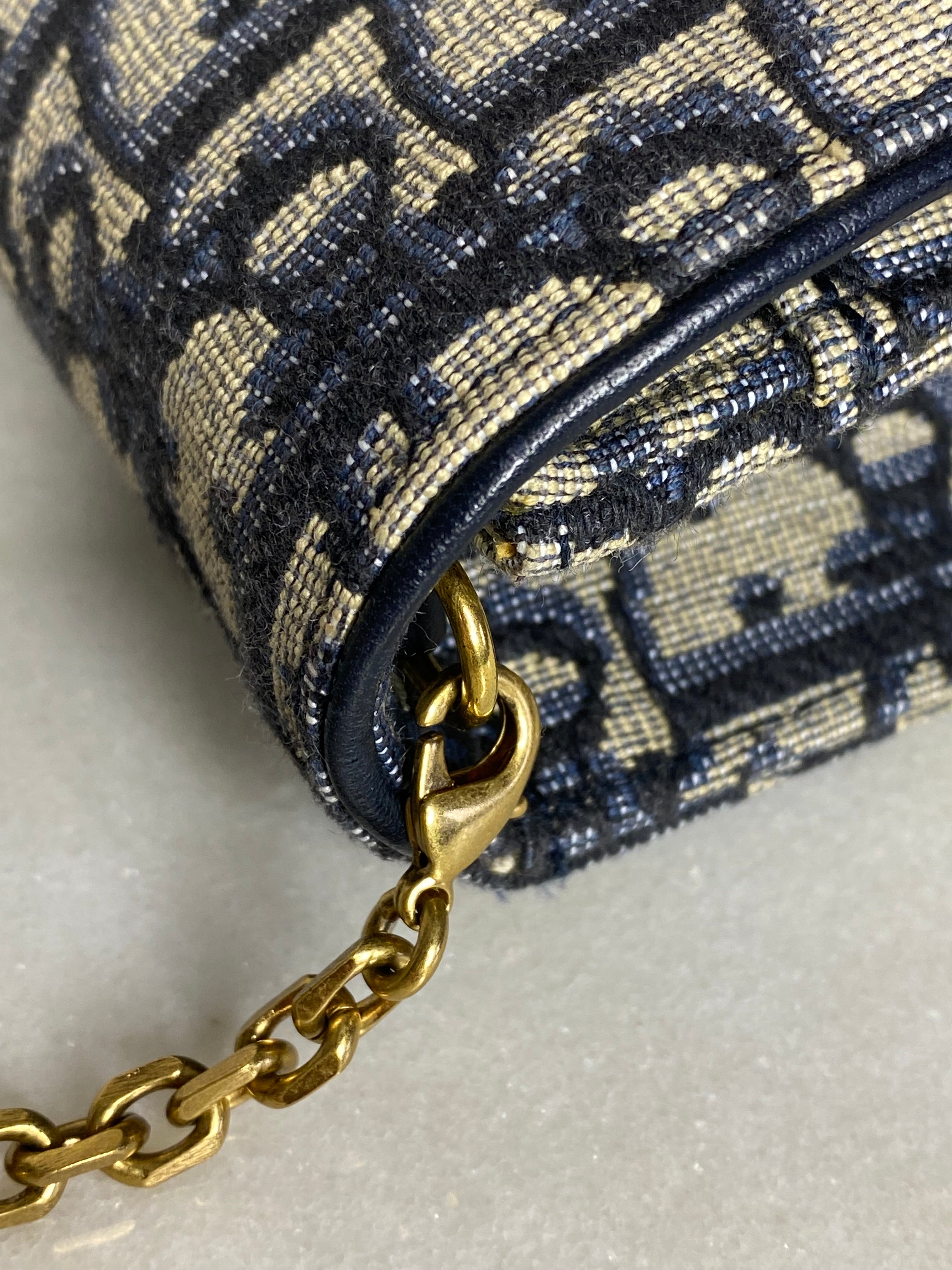 Christian Dior Blue Saddle Oblique WOC-Wallet Chain-Christian Dior-The Closet Egypt