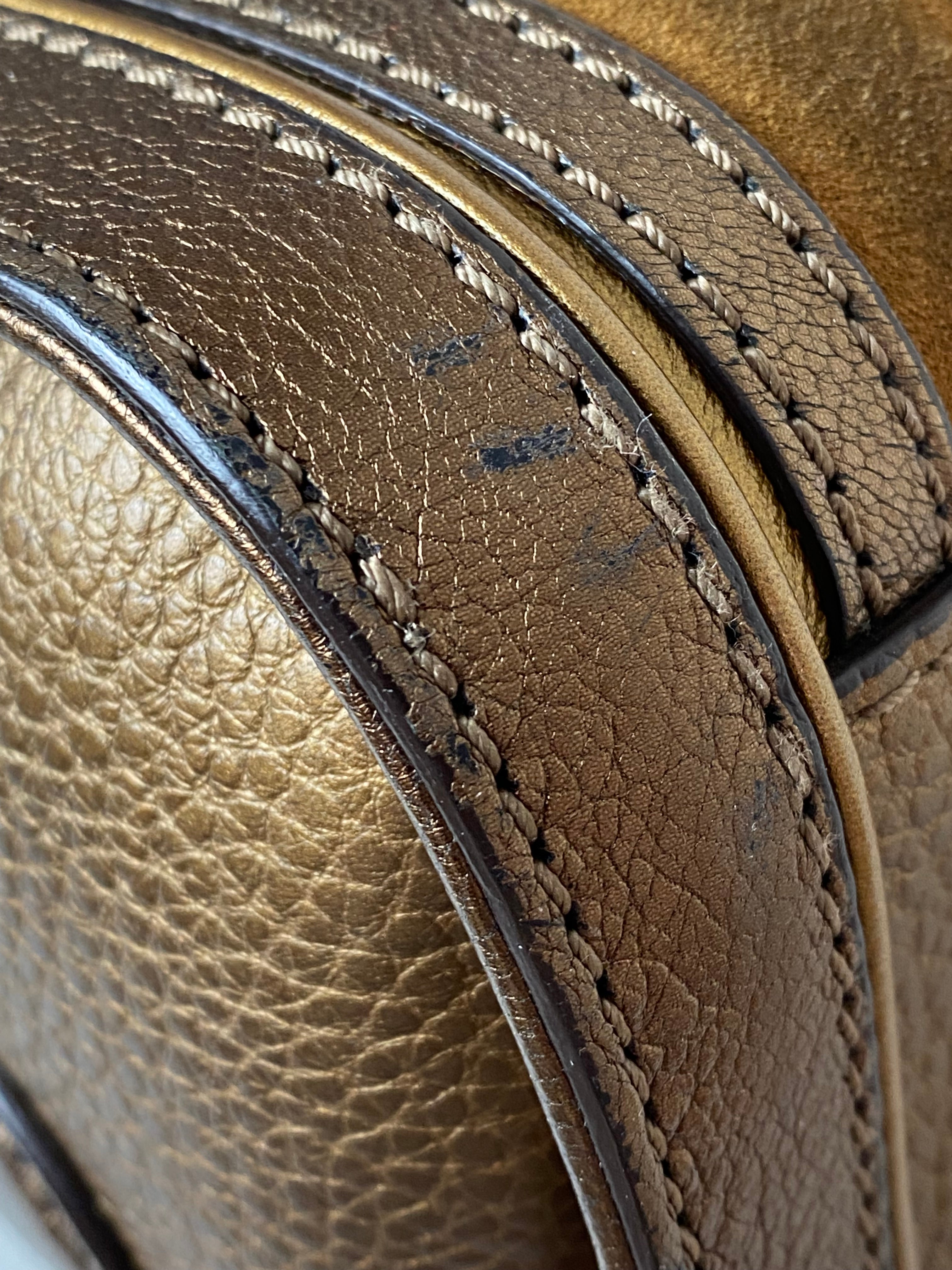 Burberry Metallic Camel Bowling Alchester Boston Medium Bag-handbag-Burberry-The Closet Egypt