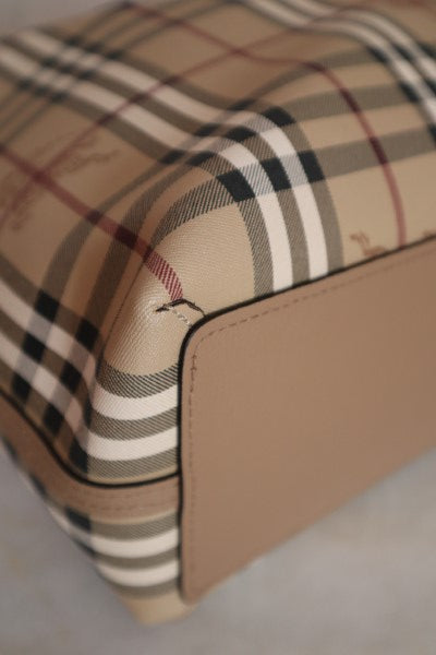 Burberry Beige Haymarket Reverse Tote Medium Shoulder Bag-handbag-Burberry-The Closet Egypt