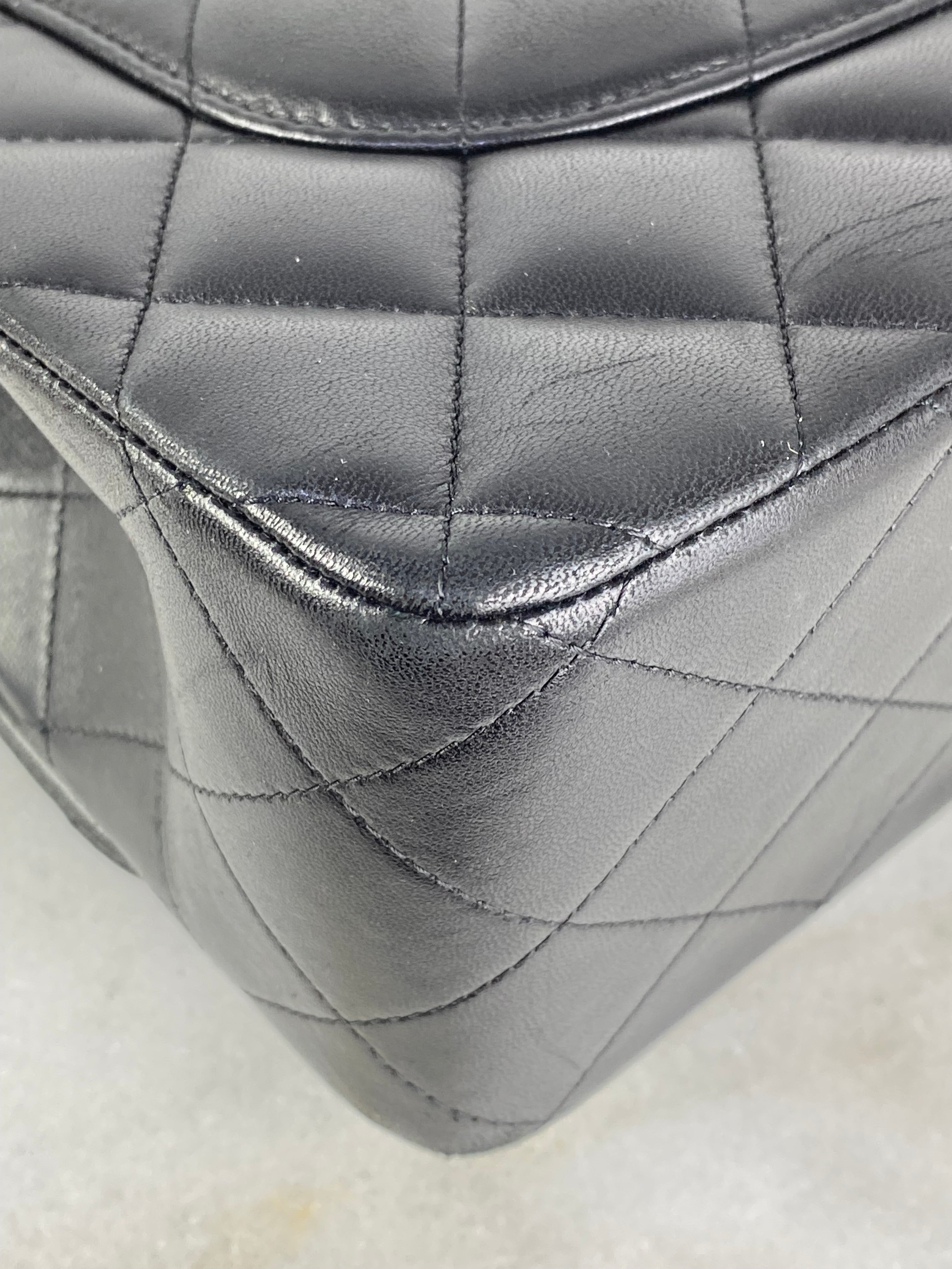 Chanel Black Double Flap Jumbo Shoulder Bag