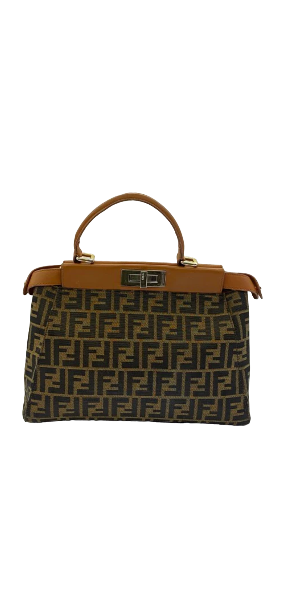 Fendi Tobacco FF Peekaboo Medium Bag-handbag-Fendi-The Closet Egypt