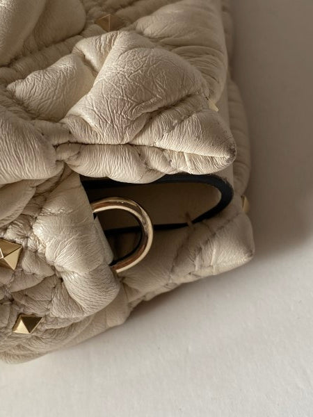 Valentino White Spike Me Clutch-Clutch Bag-Valentino-The Closet Egypt