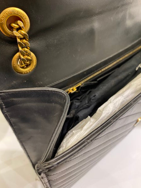 YSL Black Envelope Large Bag-handbag-YSL-The Closet Egypt
