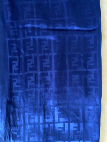 Fendi Blue FF Print Rectangular Scarf-Scarf-Fendi-The Closet Egypt