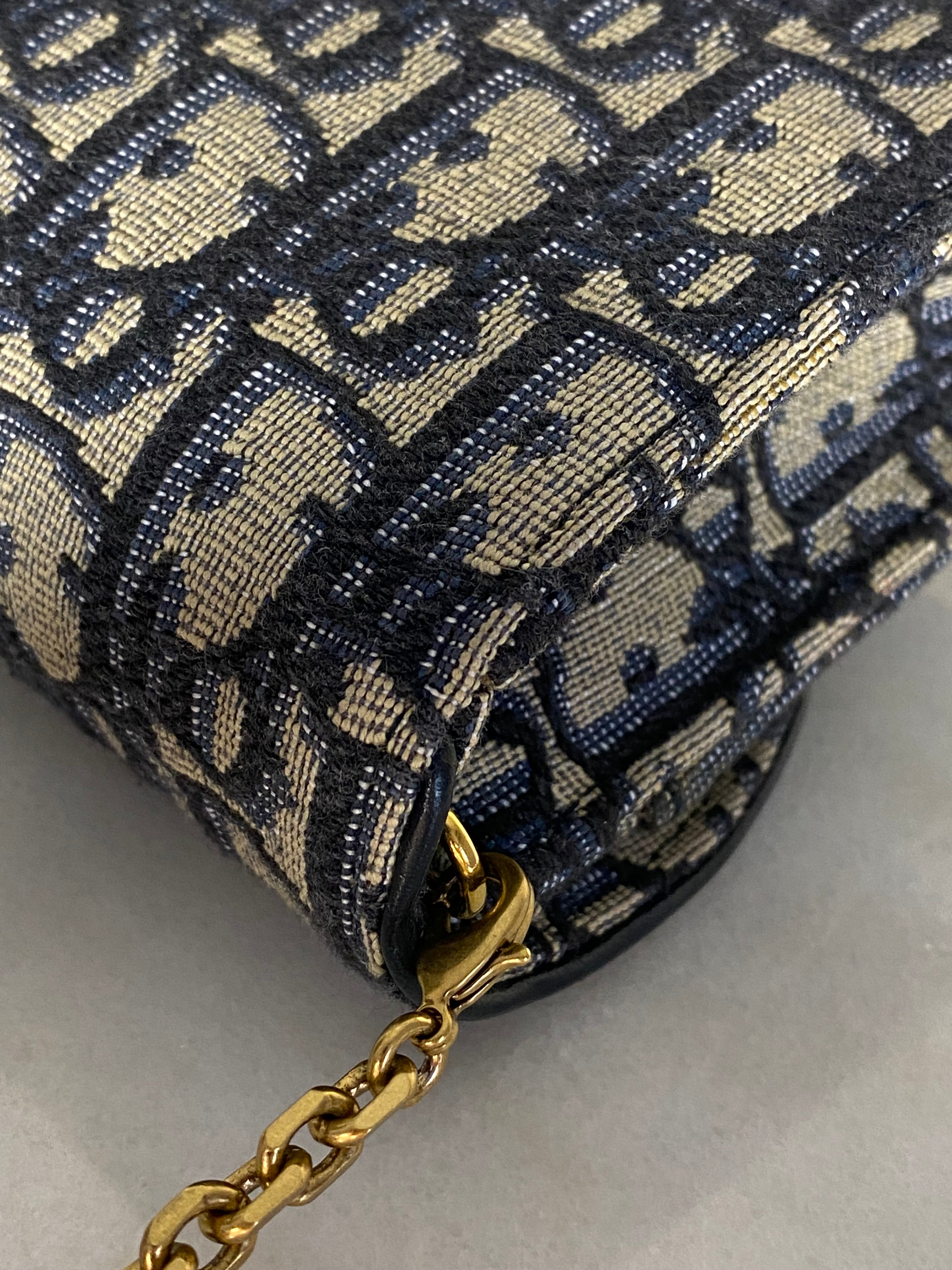 Christian Dior Blue Saddle Oblique WOC-Wallet Chain-Christian Dior-The Closet Egypt