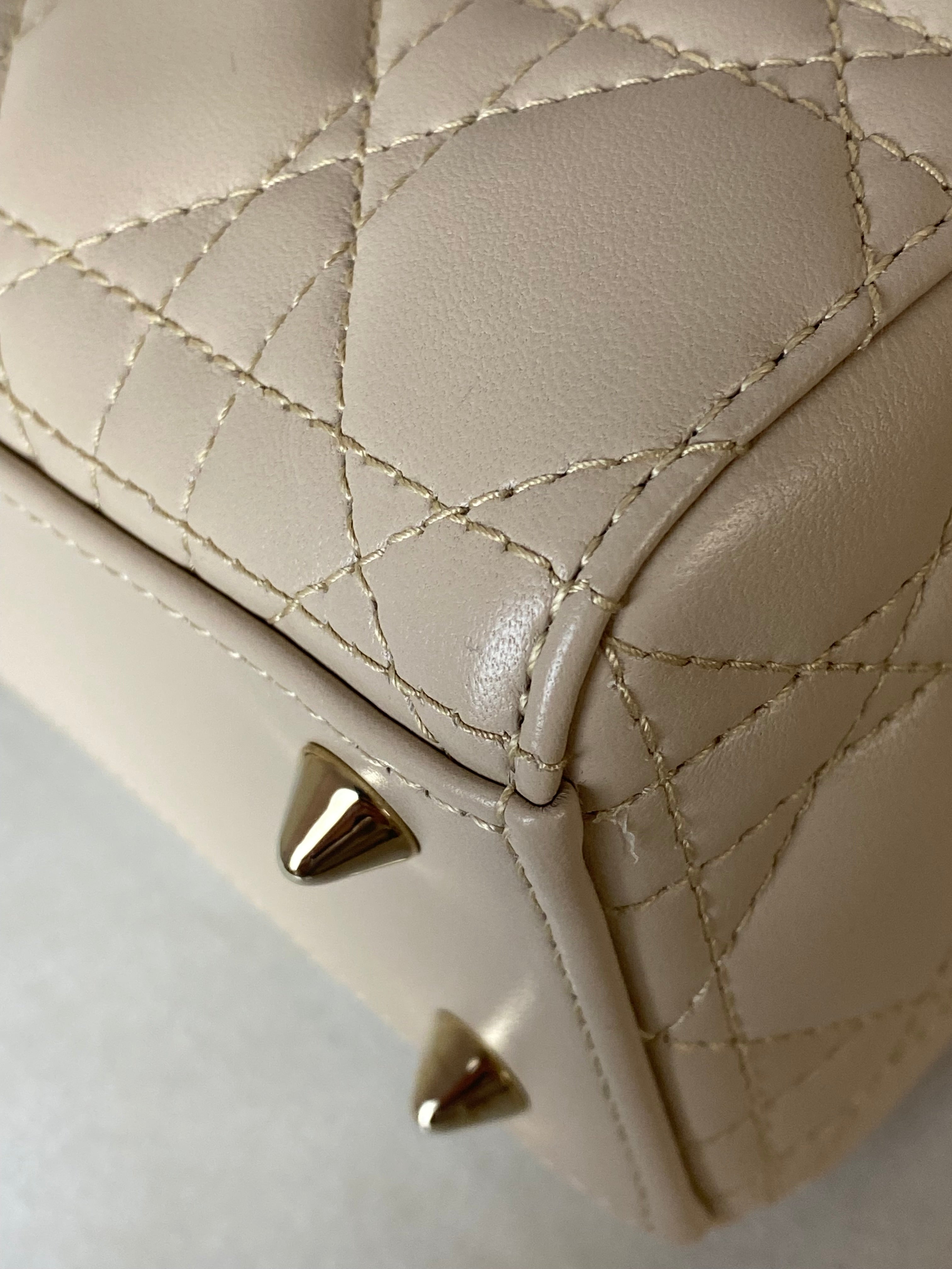 Christian Dior Beige Lady Dior Tote Bag