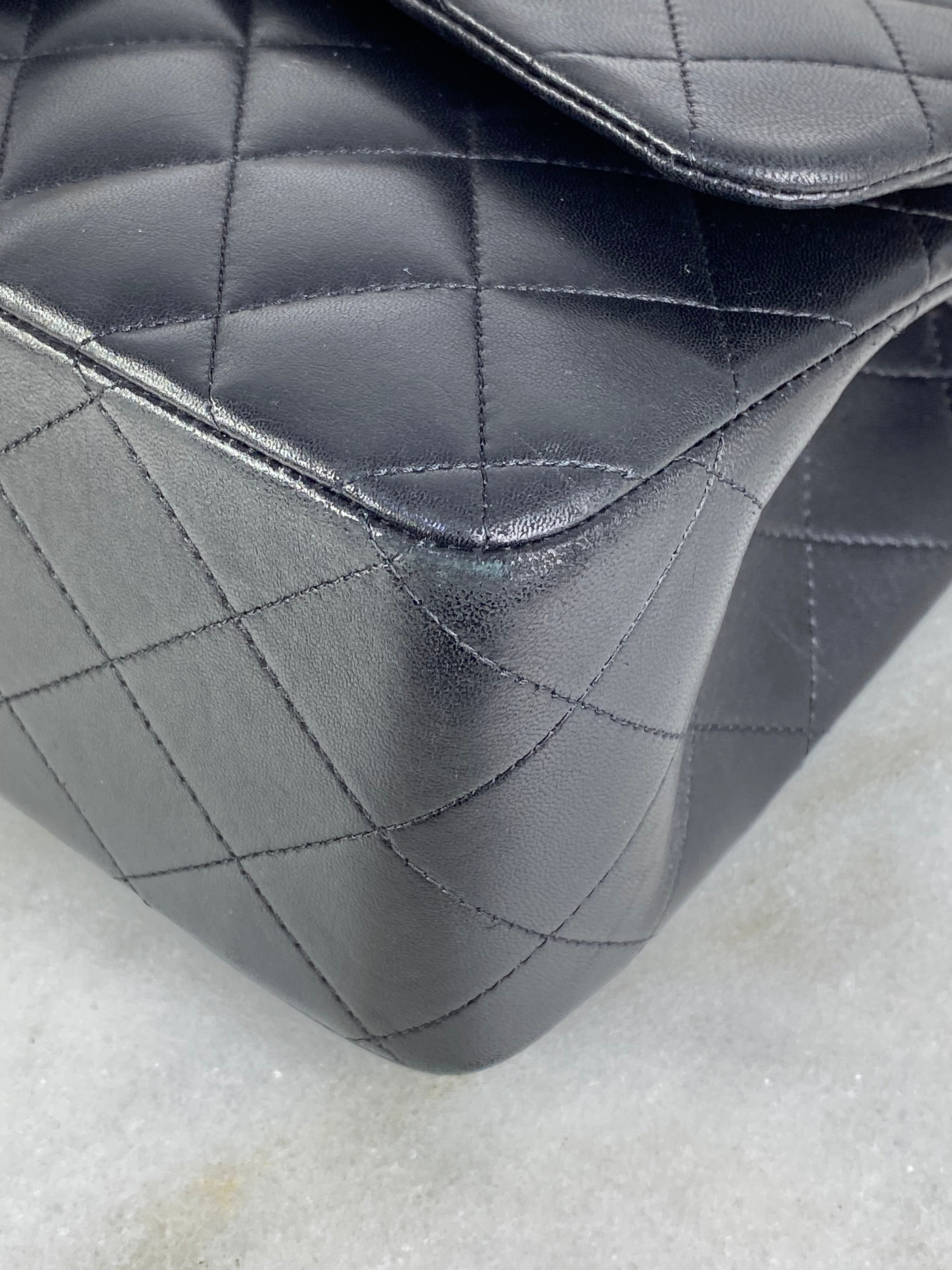 Chanel Black Double Flap Jumbo Shoulder Bag
