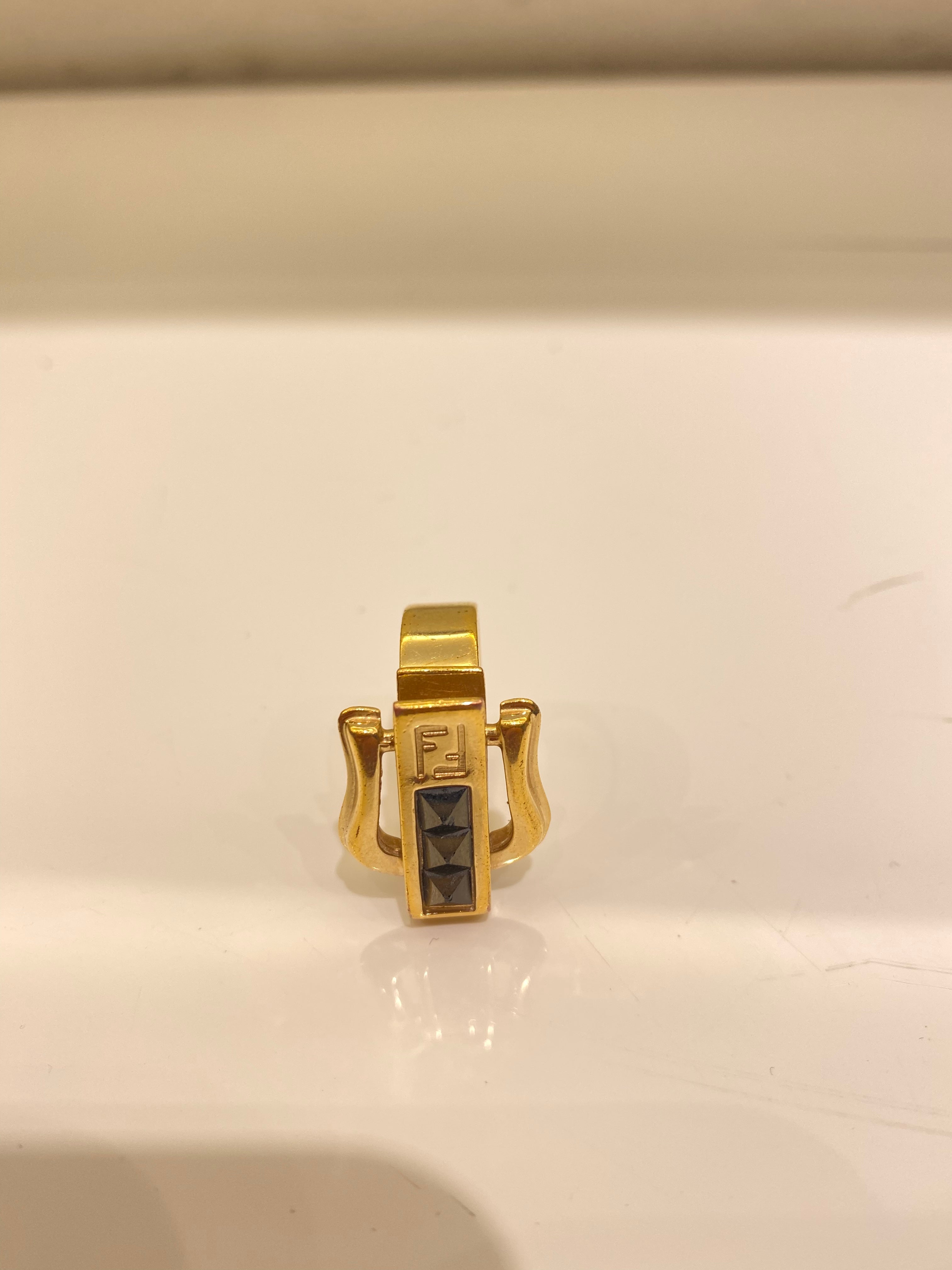 Fendi Black Crystals Medium Ring-Rings-Fendi-The Closet Egypt