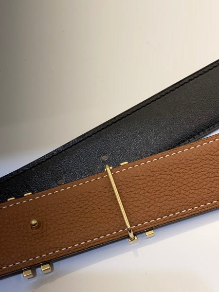 Hermes Bicolor H Buckle Reversible Men Belt-Belt-Hermes-The Closet Egypt