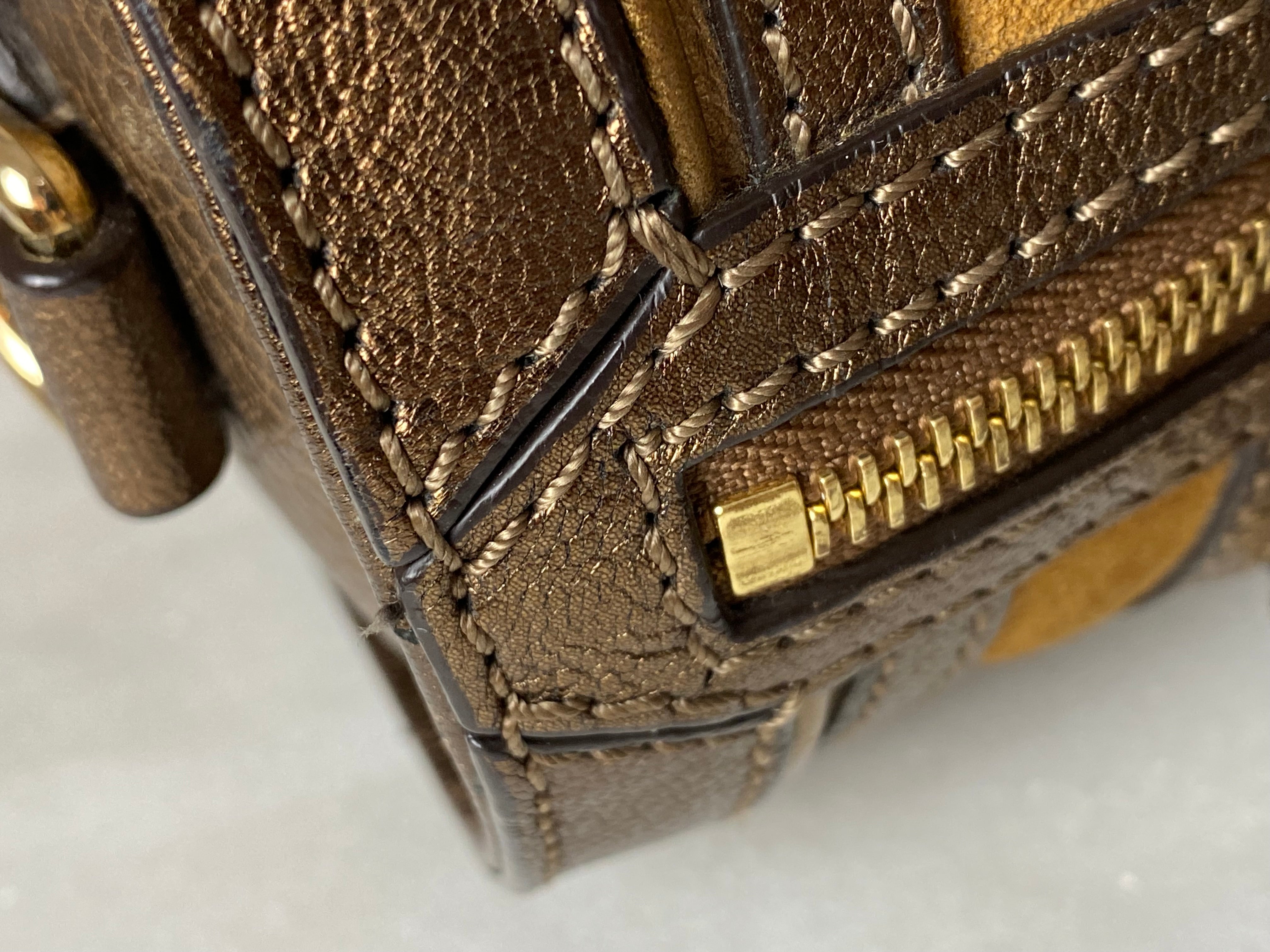 Burberry Metallic Camel Bowling Alchester Boston Medium Bag-handbag-Burberry-The Closet Egypt
