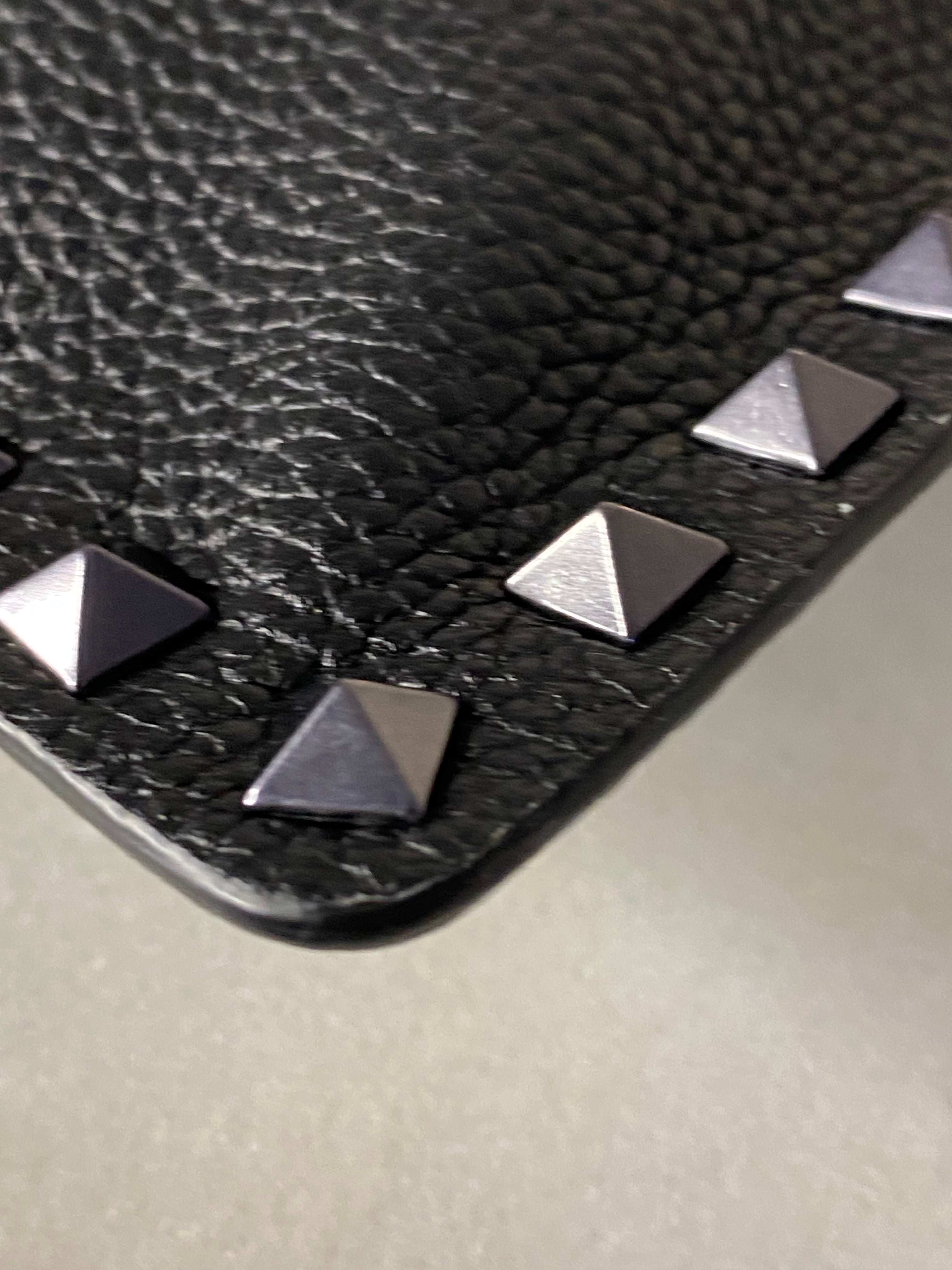 Valentino Black Studded Zip Pouch W/ Handle-Pouch-Valentino-The Closet Egypt