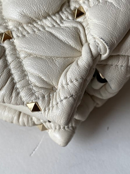 Valentino White Spike Me Clutch-Clutch Bag-Valentino-The Closet Egypt