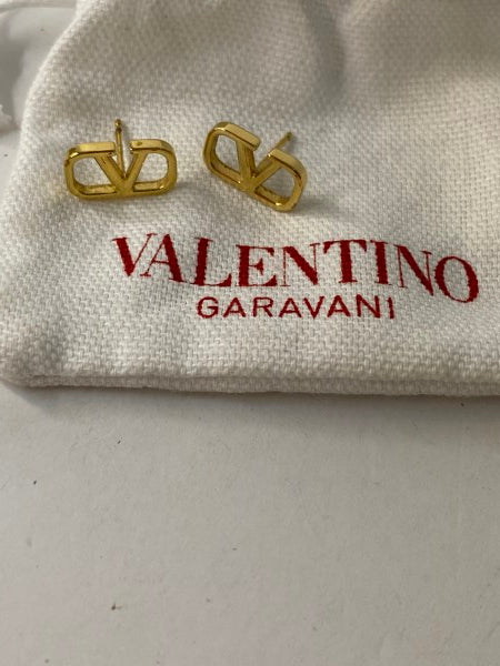 Valentino Gold V Logo Earring-Earrings-Valentino-The Closet Egypt