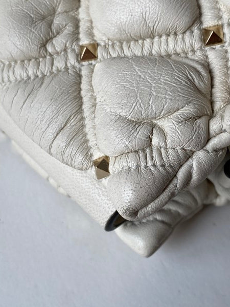 Valentino White Spike Me Clutch-Clutch Bag-Valentino-The Closet Egypt