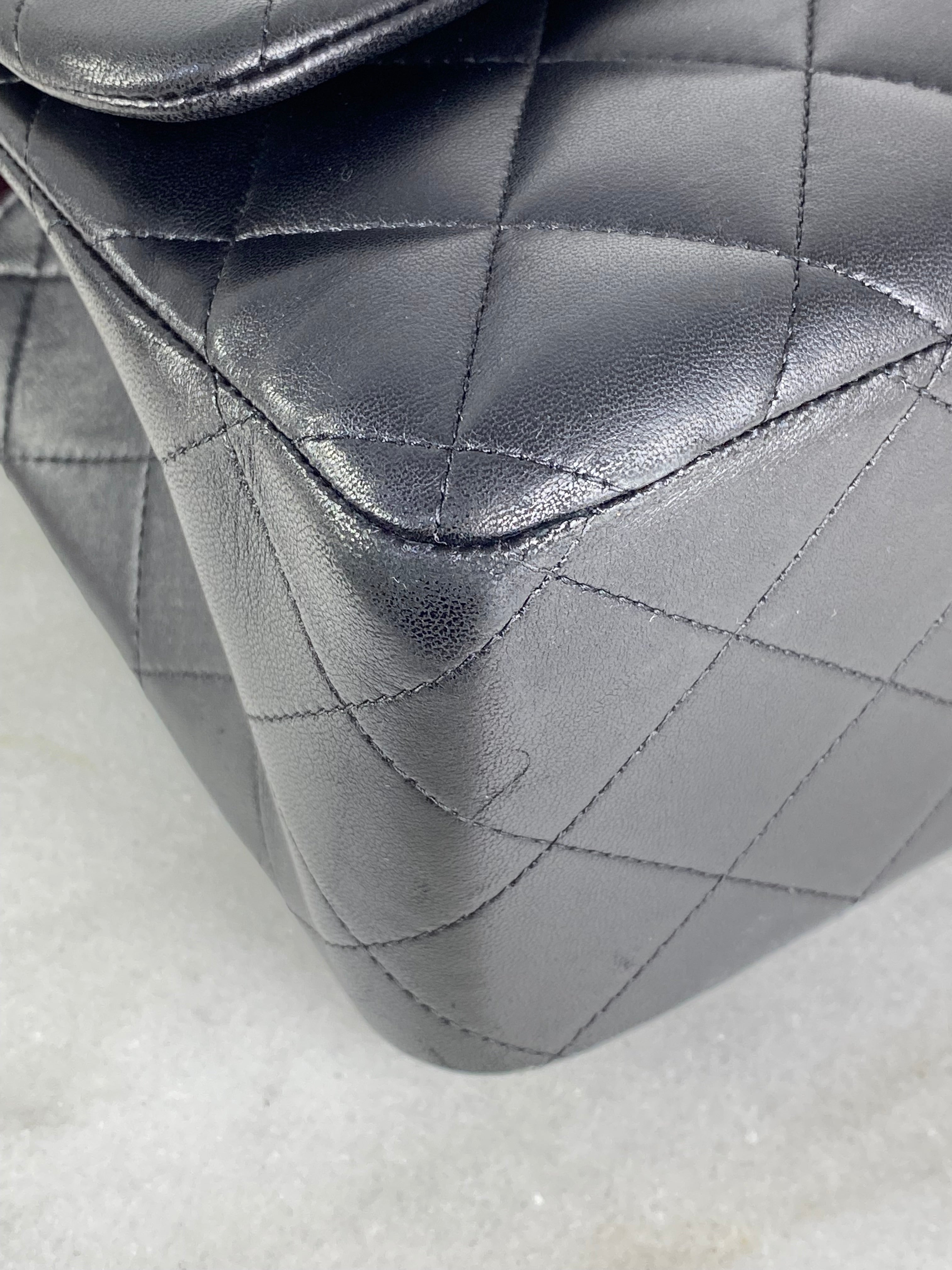 Chanel Black Double Flap Jumbo Shoulder Bag