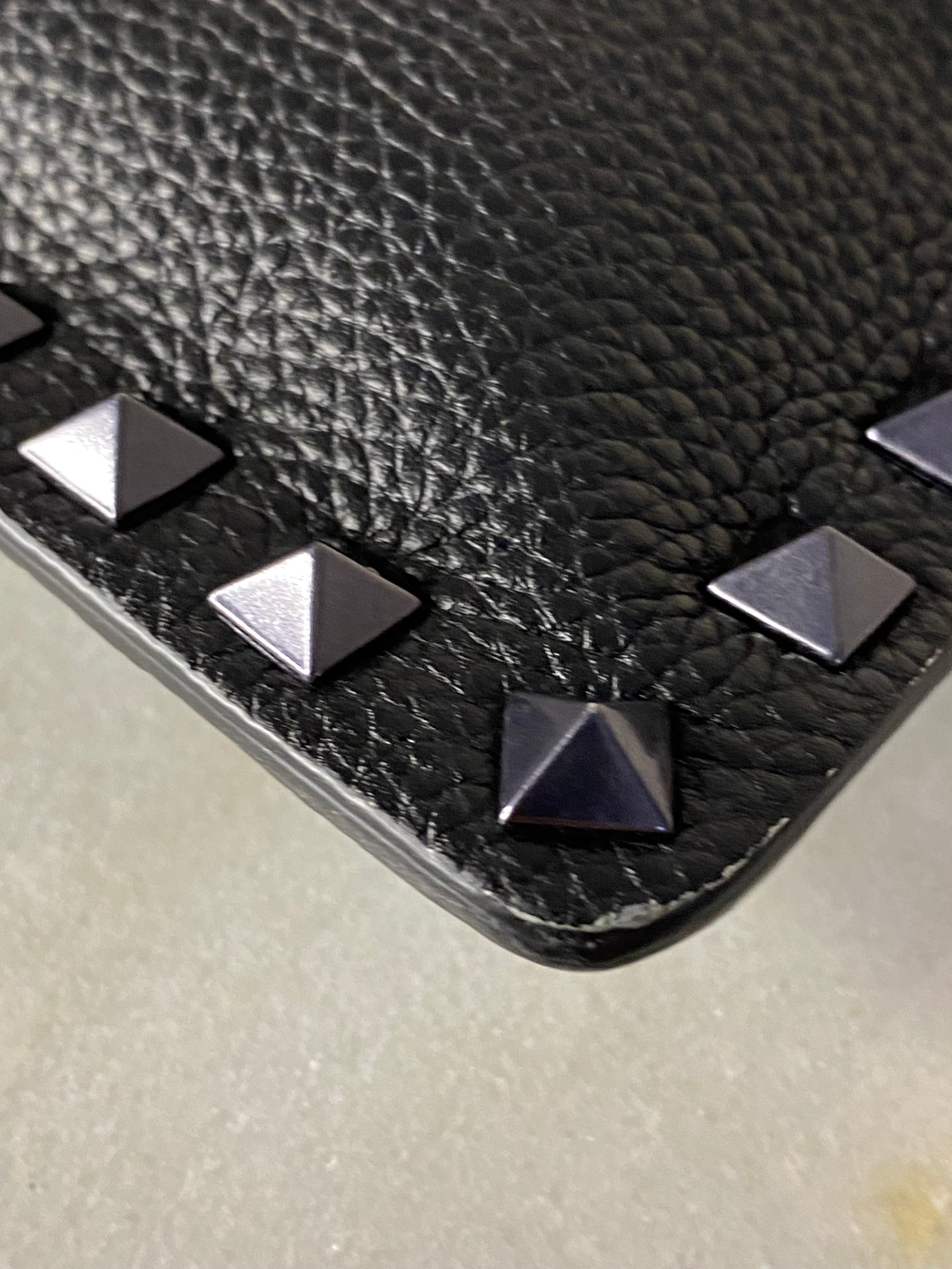 Valentino Black Studded Zip Pouch W/ Handle-Pouch-Valentino-The Closet Egypt