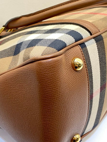 Burberry Brown House Check Satchel Bag-handbag-Burberry-The Closet Egypt