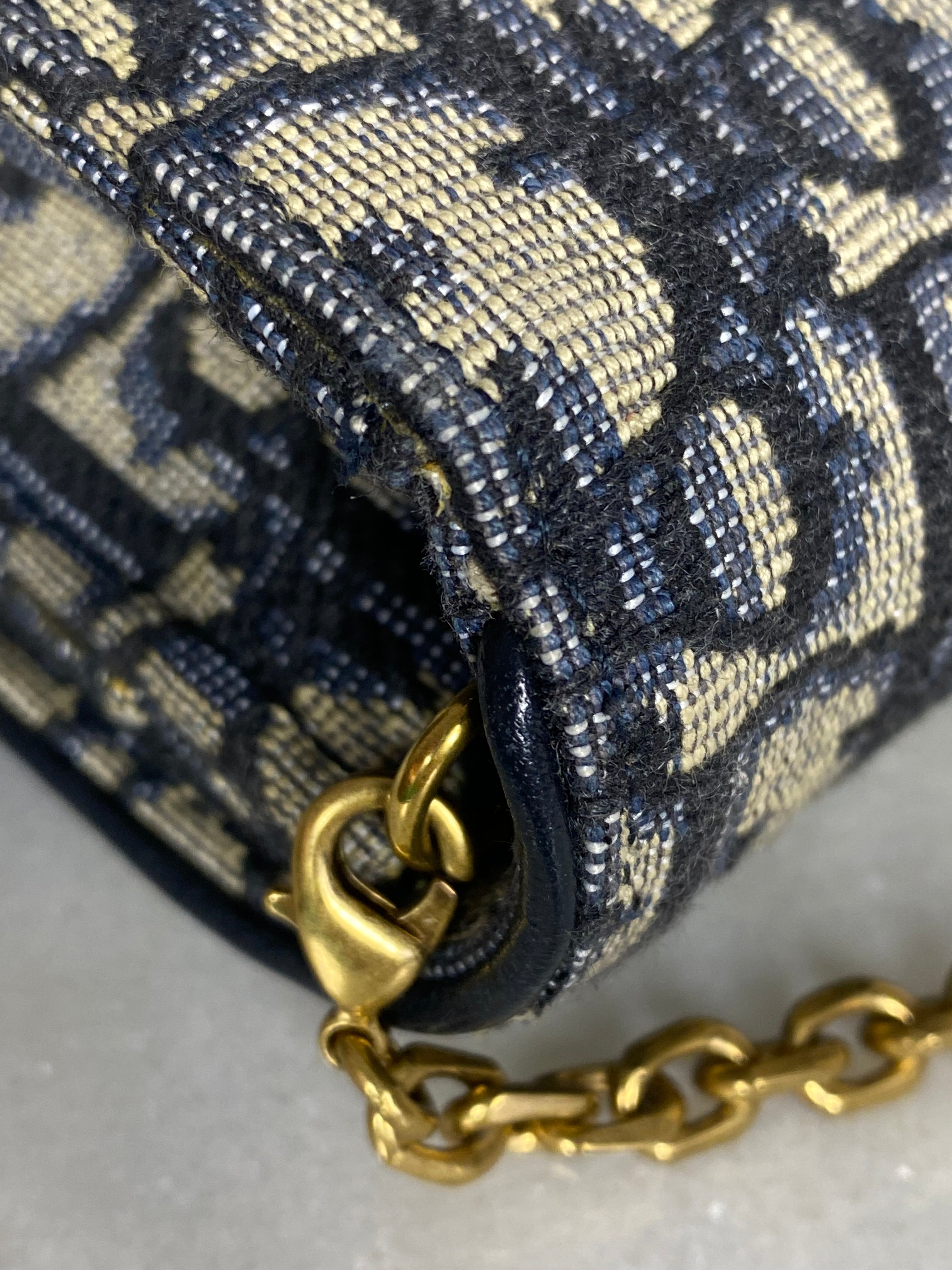 Christian Dior Blue Saddle Oblique WOC-Wallet Chain-Christian Dior-The Closet Egypt