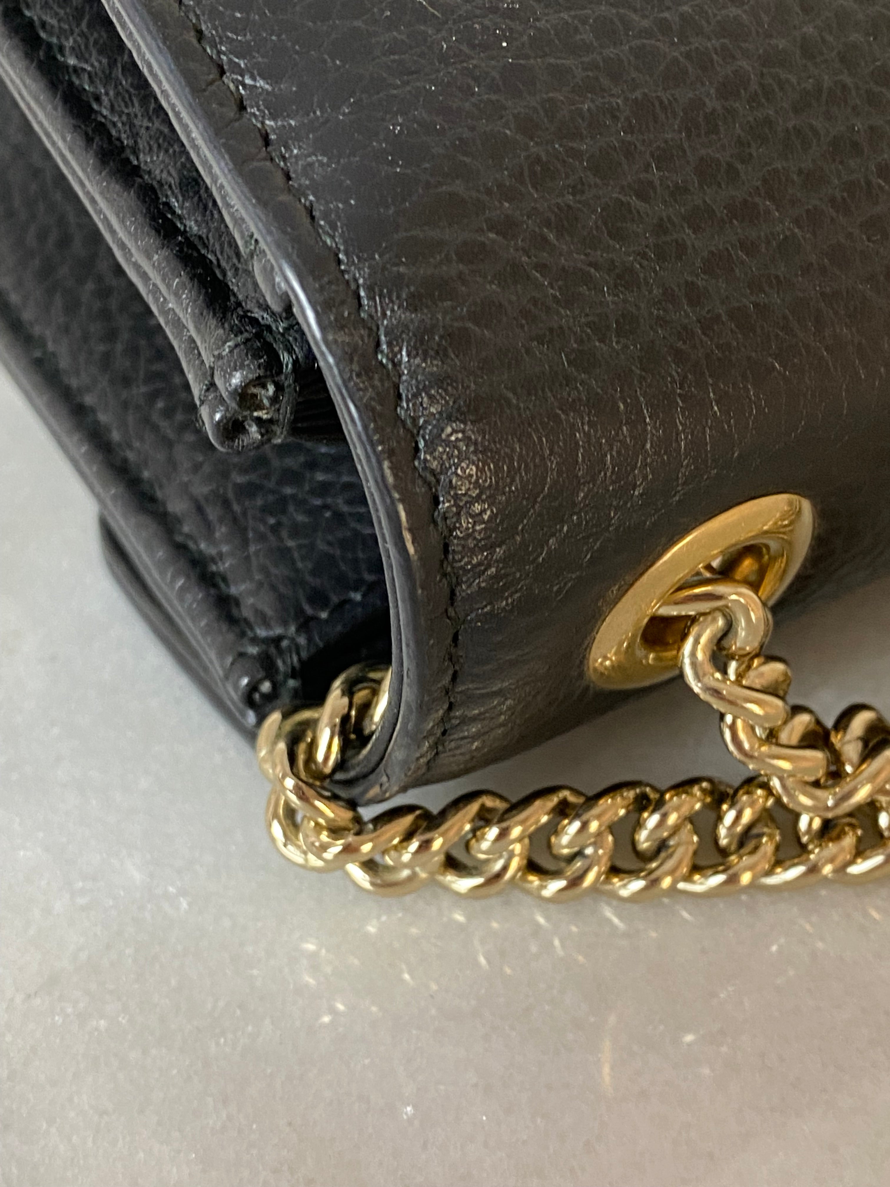 Gucci Black GG Interlocking Small Bag W/ Chain-handbag-Gucci-The Closet Egypt